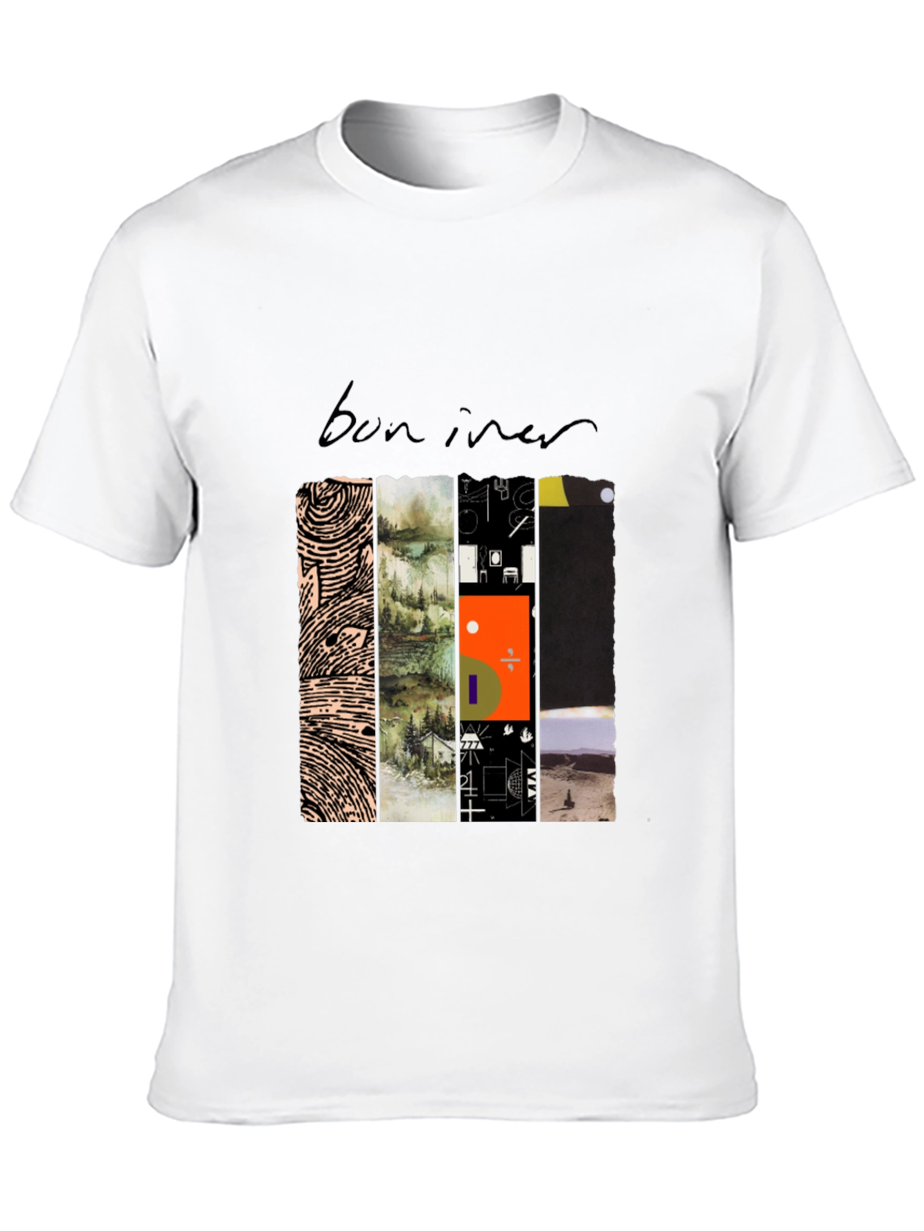 Bon Iver Album Art Black T-Shirt