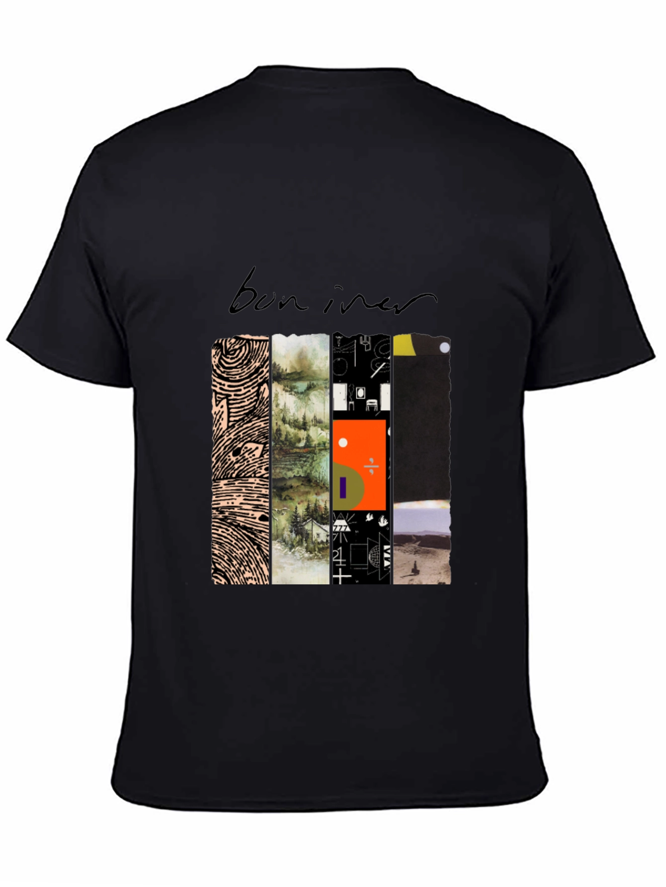 Bon Iver Album Art Black T-Shirt