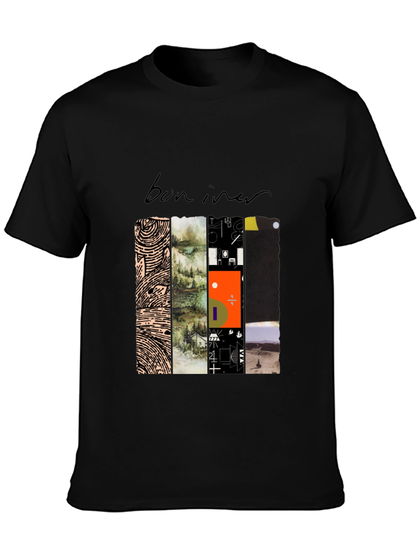 Bon Iver Album Art Black T-Shirt