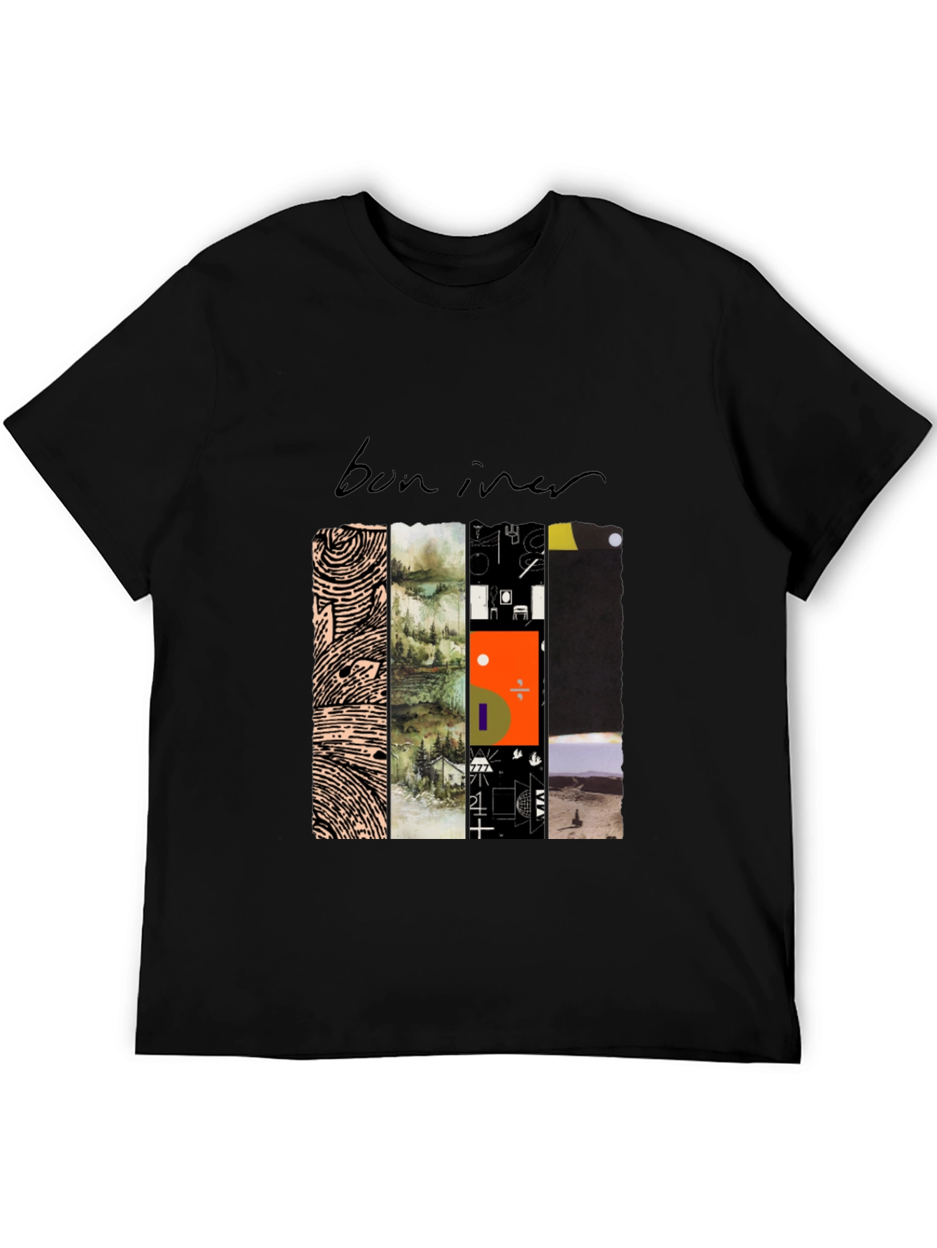 Bon Iver Album Art Black T-Shirt
