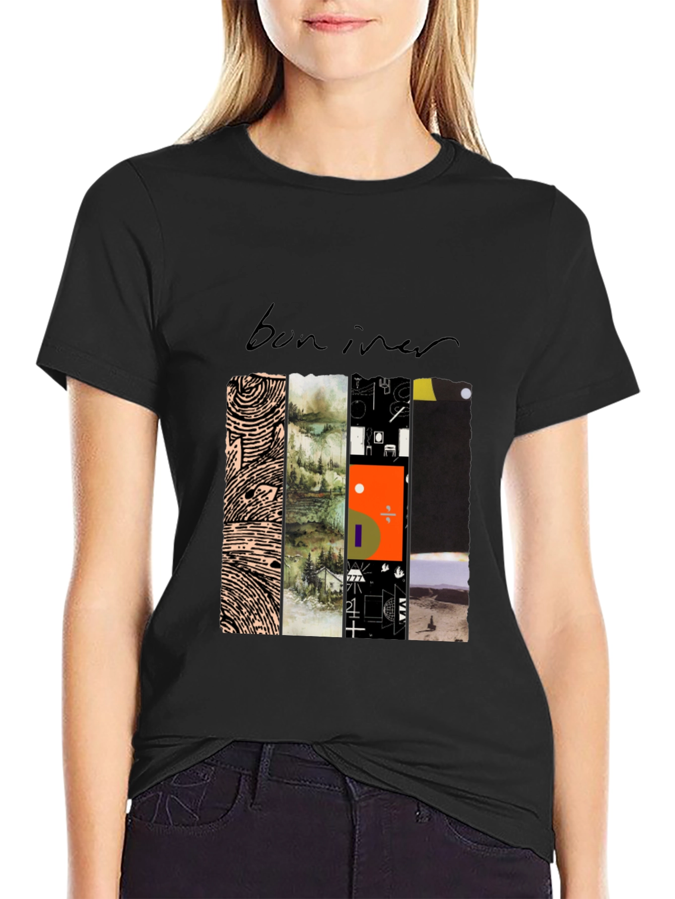 Bon Iver Album Art Black T-Shirt