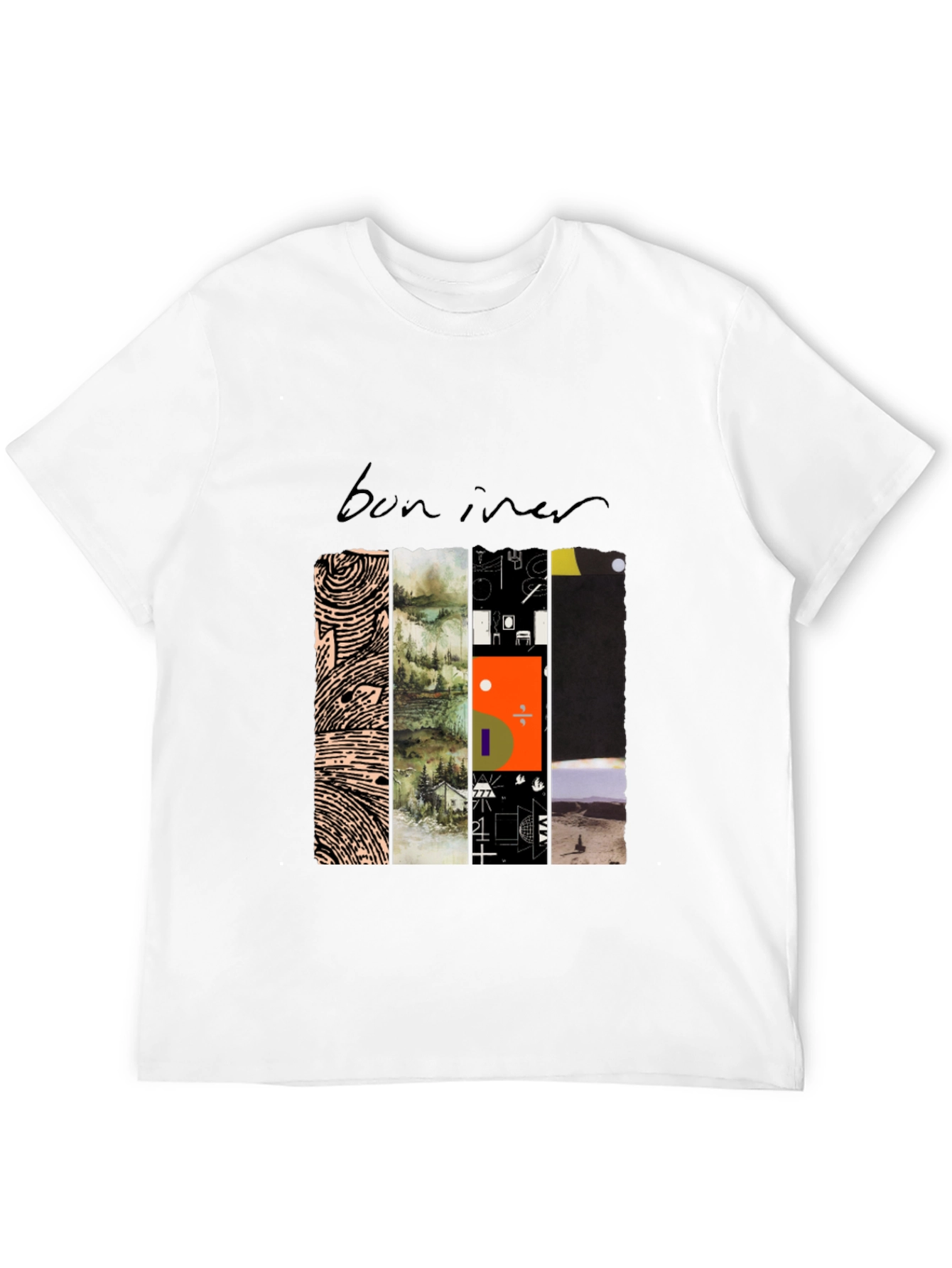 Bon Iver Album Art Black T-Shirt