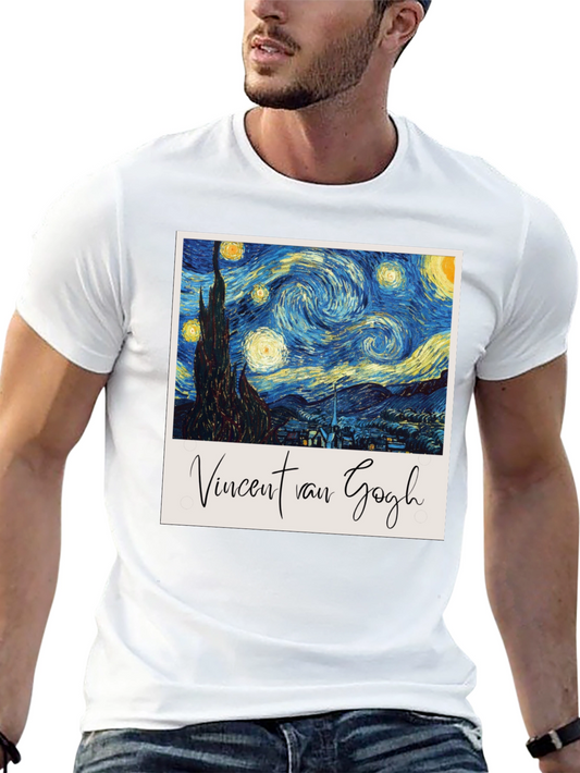 Starry Night Van Gogh Graphic Tee - Unisex Black T-Shirt