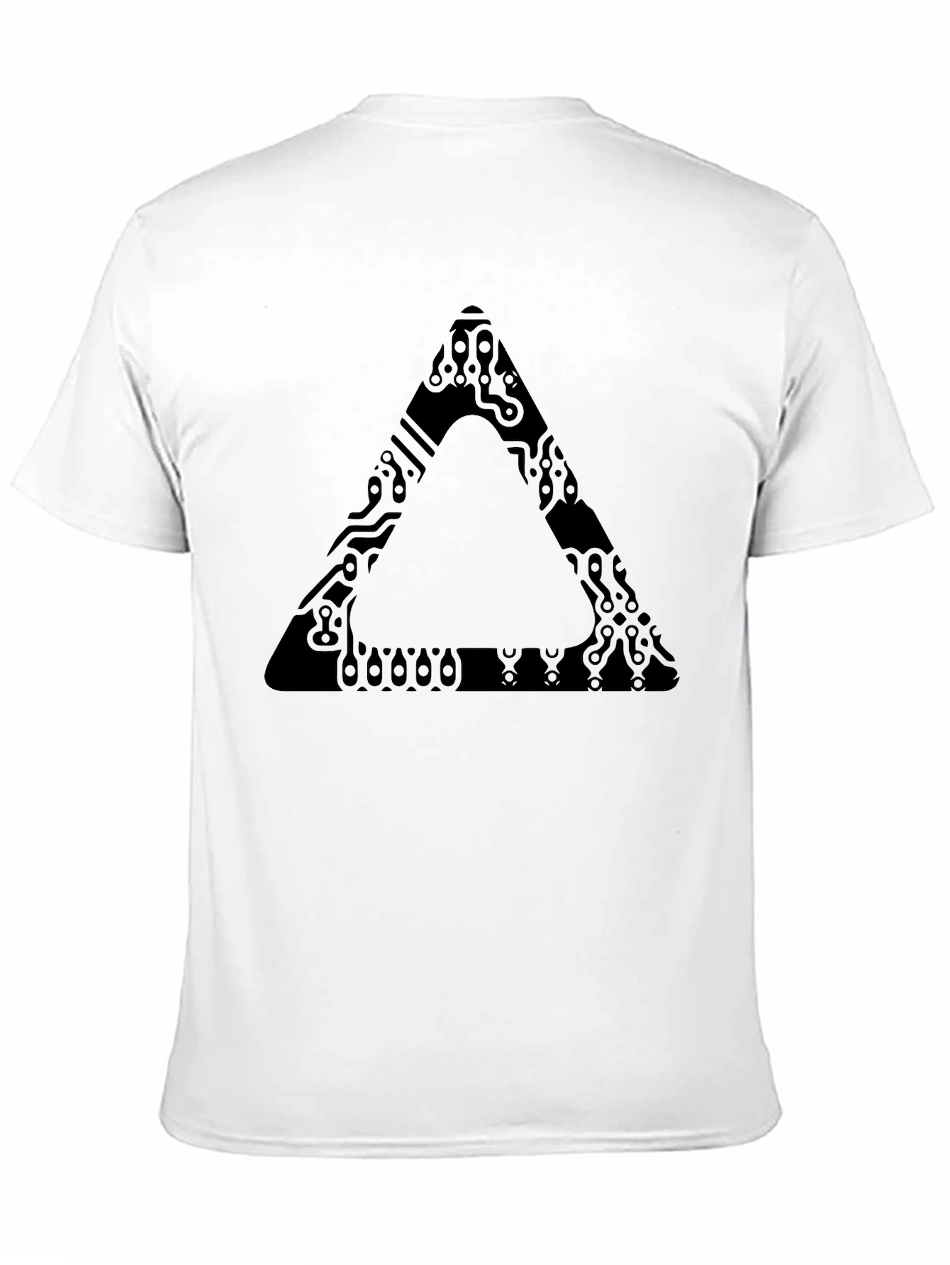 Abstract Triangle Graphic Print Black T-Shirt