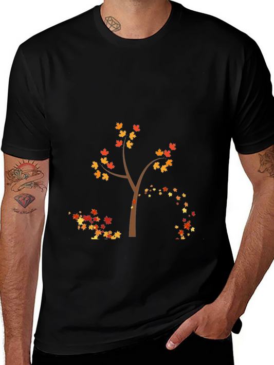 Autumn Tree Graphic Tee - Black