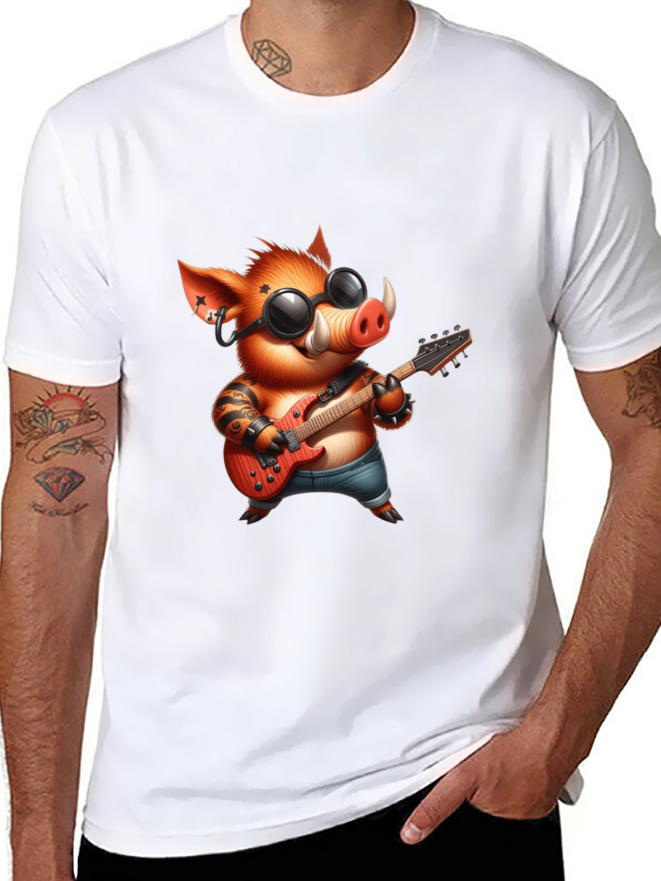 Cool Hog Guitarist T-Shirt