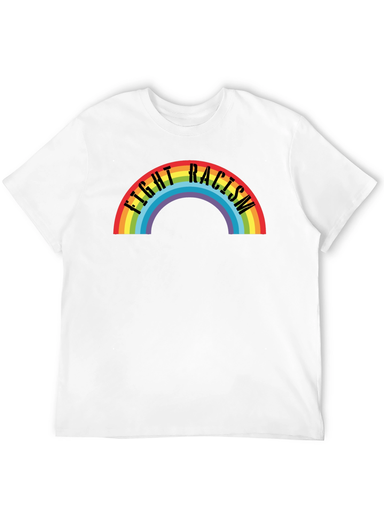 Fight Racism Rainbow T-Shirt - Black