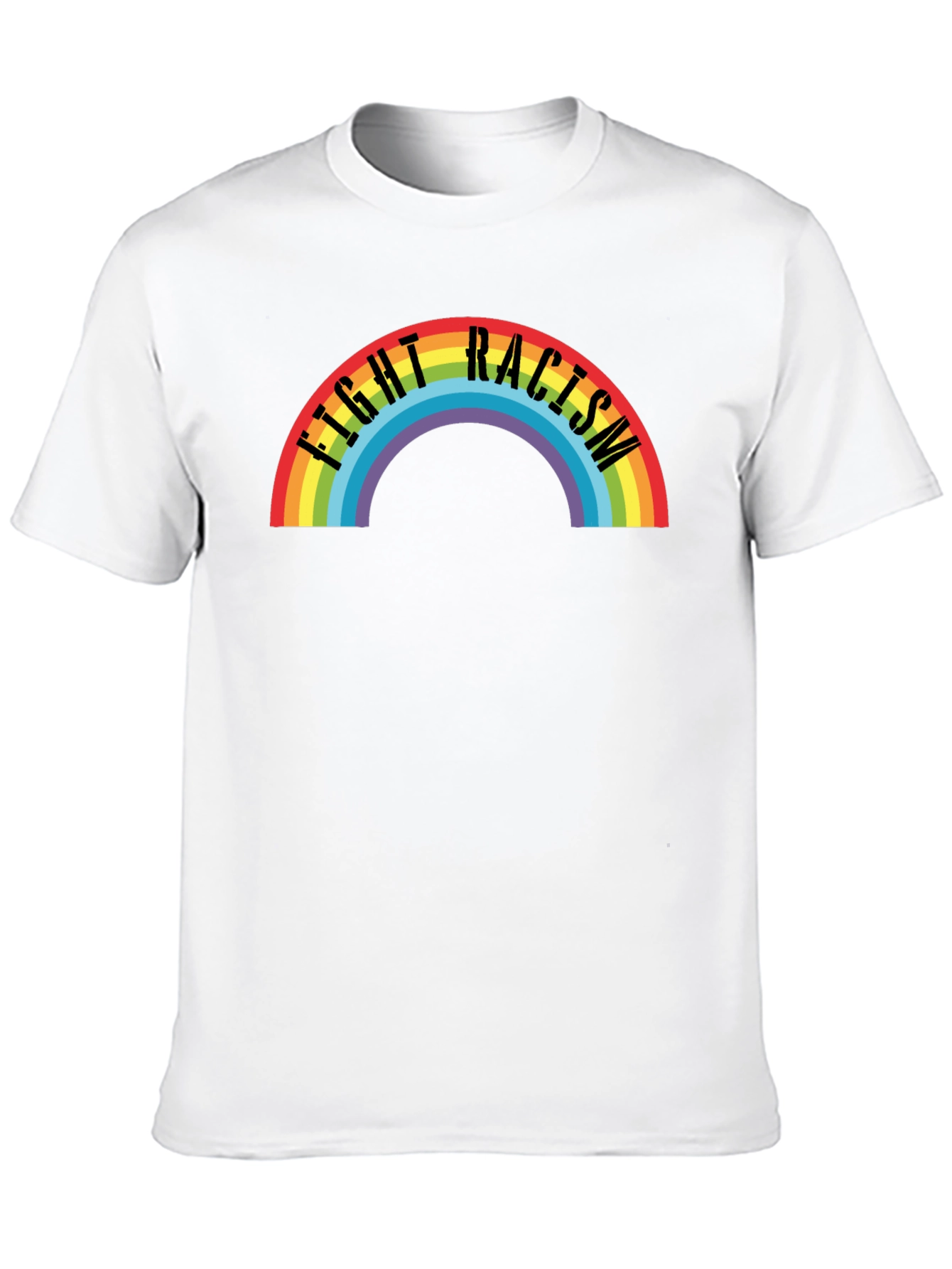 Fight Racism Rainbow T-Shirt - Black