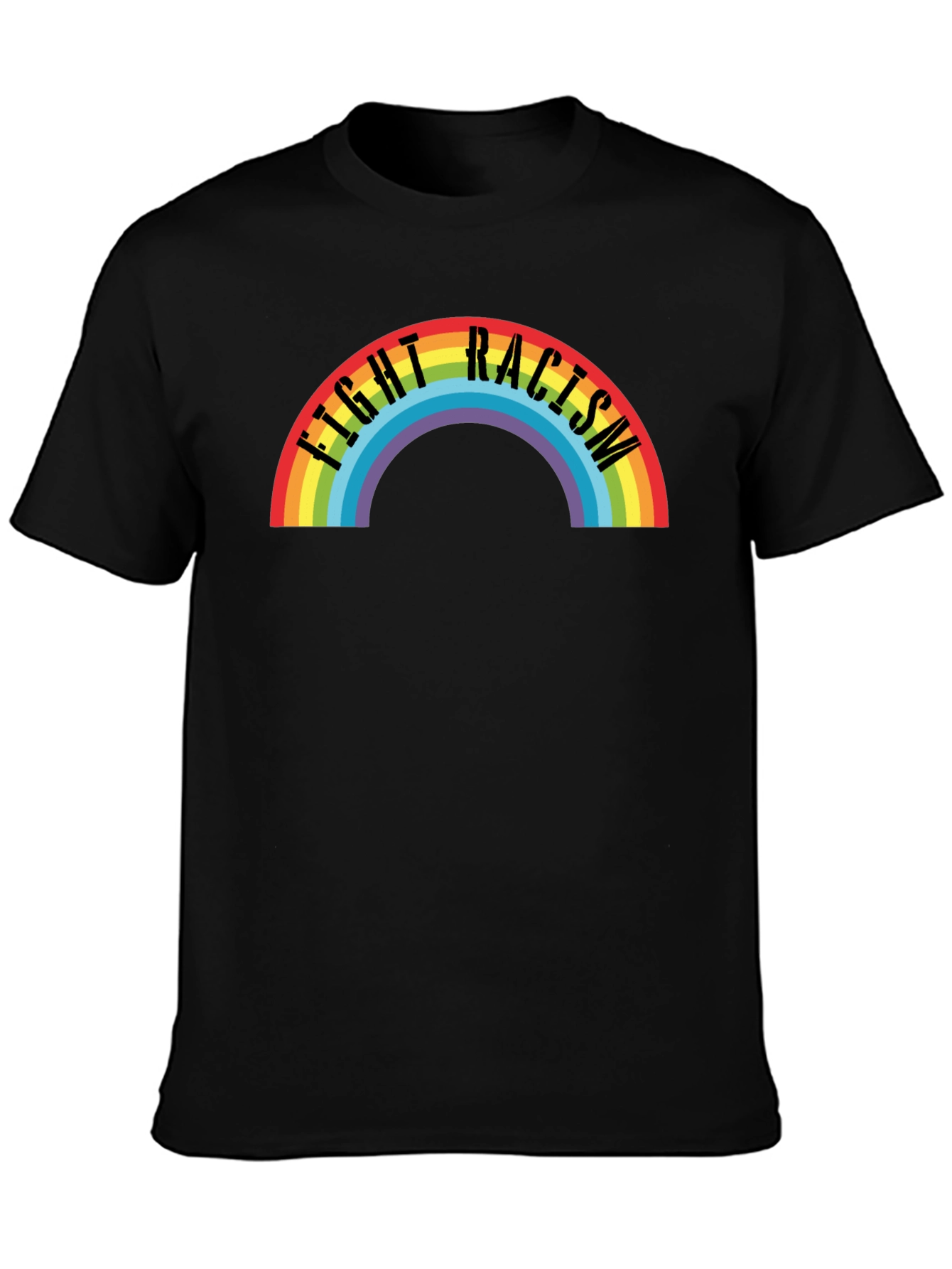 Fight Racism Rainbow T-Shirt - Black