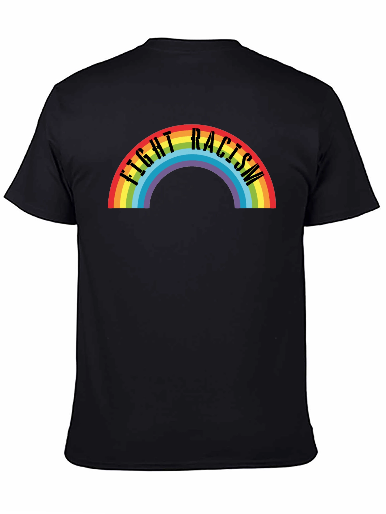 Fight Racism Rainbow T-Shirt - Black