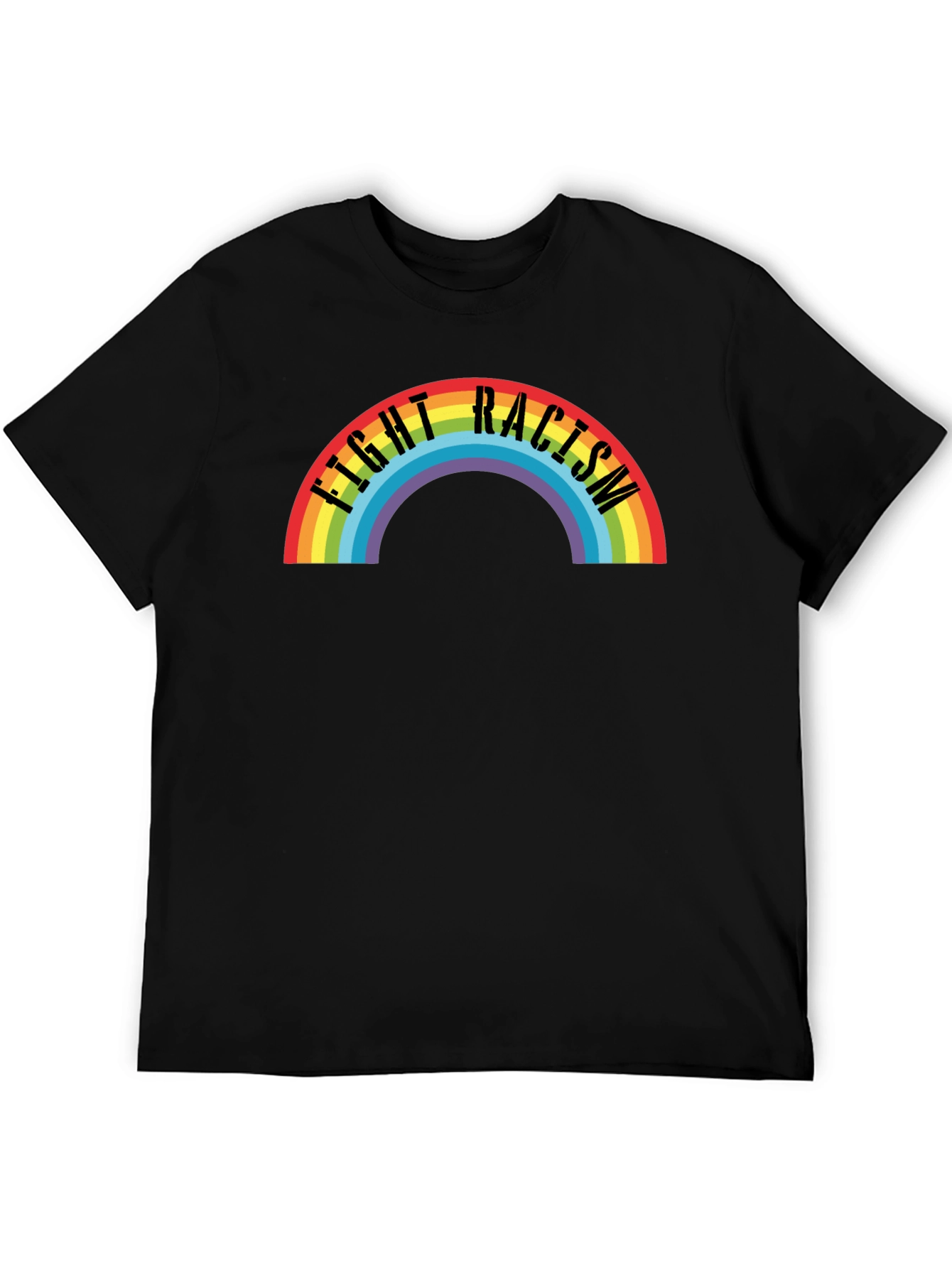 Fight Racism Rainbow T-Shirt - Black