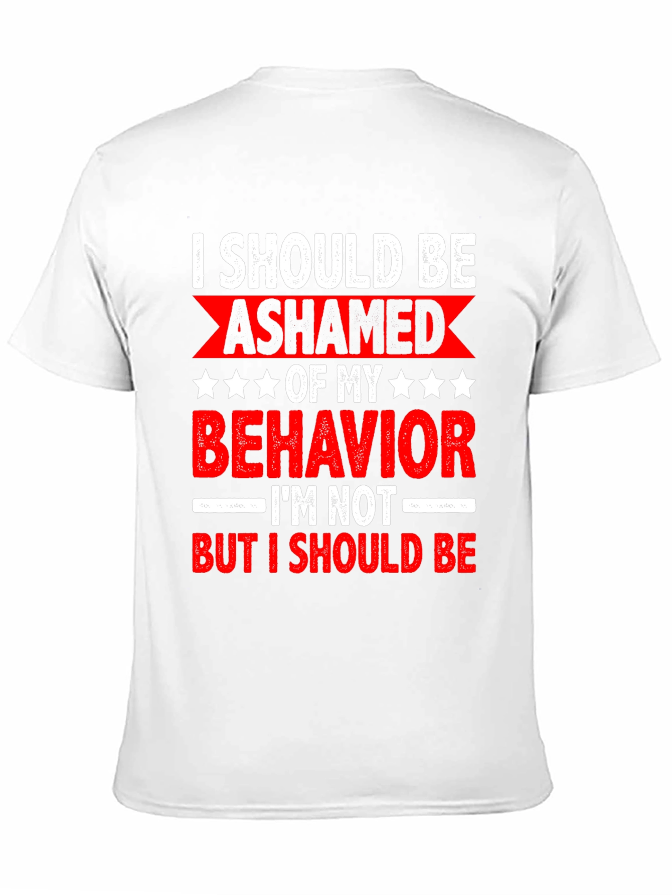 Funny Sarcastic Graphic Tee - I Should Be Ashamed