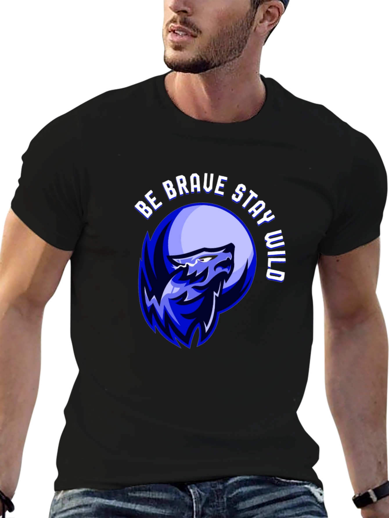 Be Brave Stay Wild Graphic Tee - Black