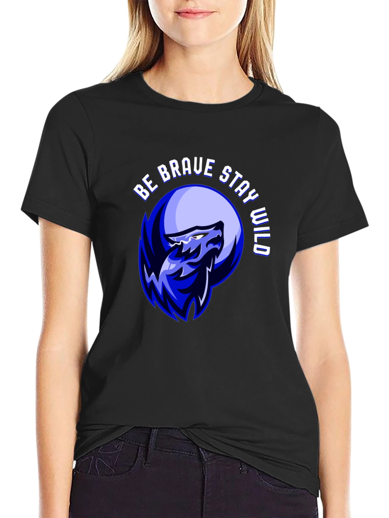 Be Brave Stay Wild Graphic Tee - Black