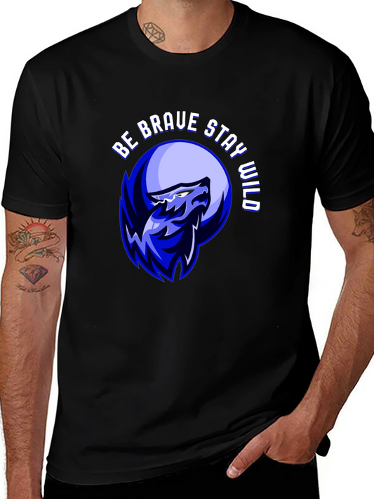 Be Brave Stay Wild Graphic Tee - Black