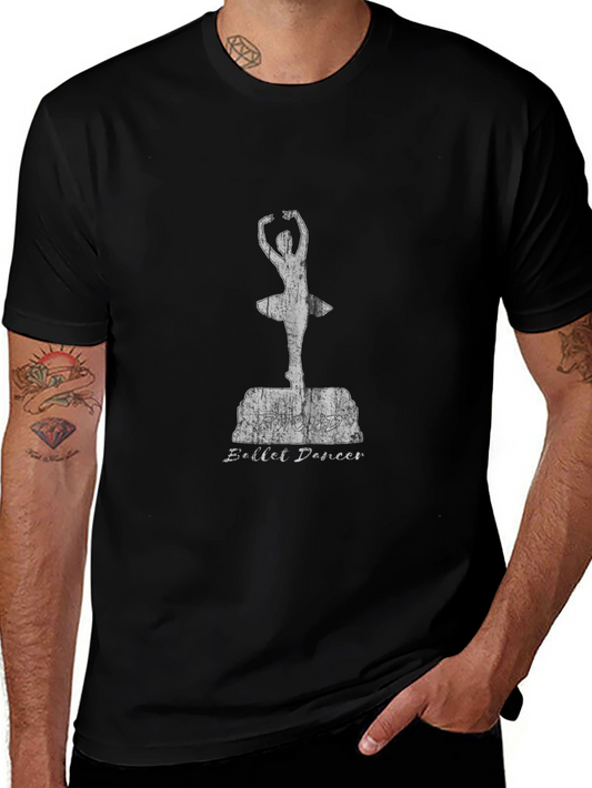 Ballet Dancer Graphic Tee - Distressed Style