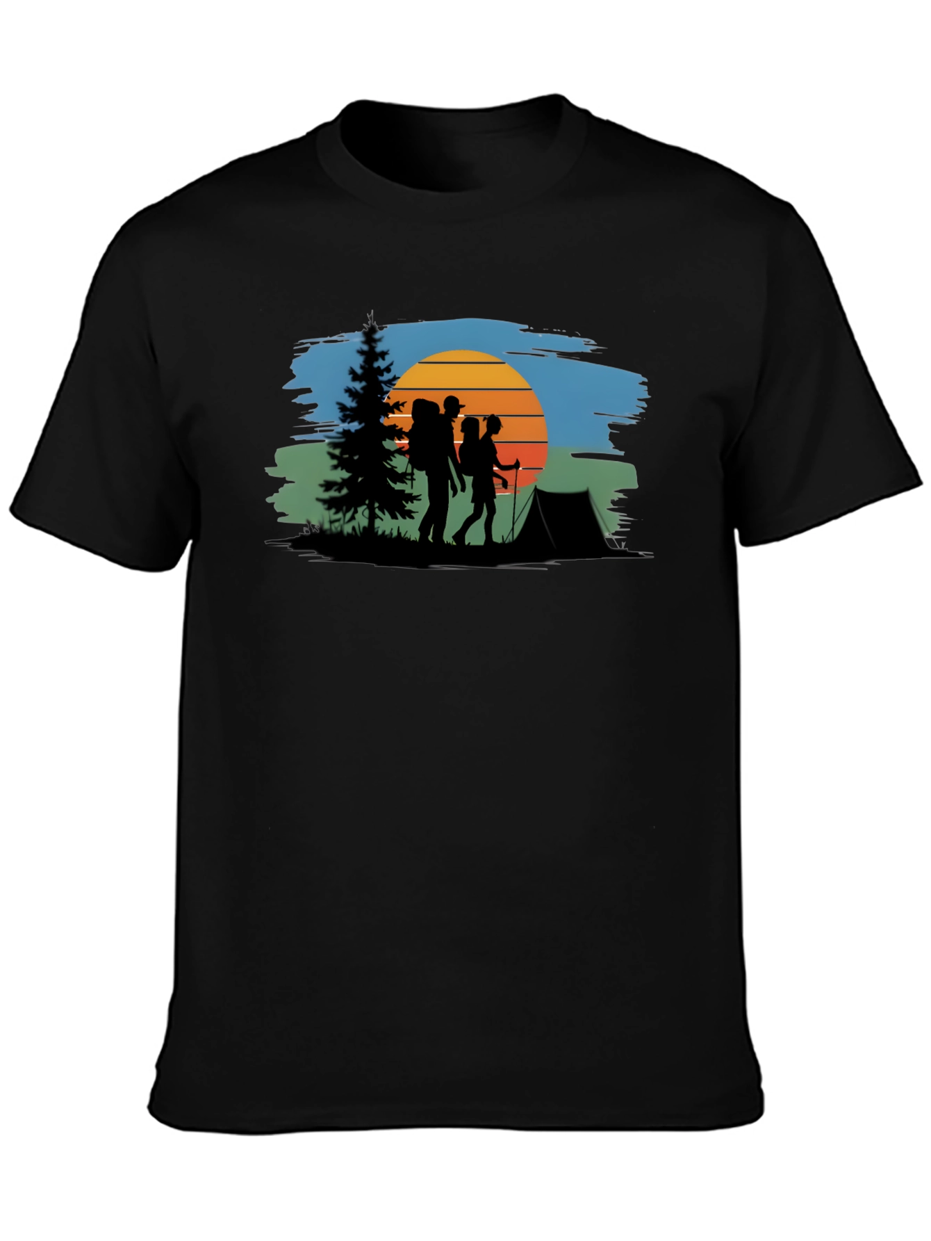 Hiking Adventure T-Shirt - Nature Silhouette Design