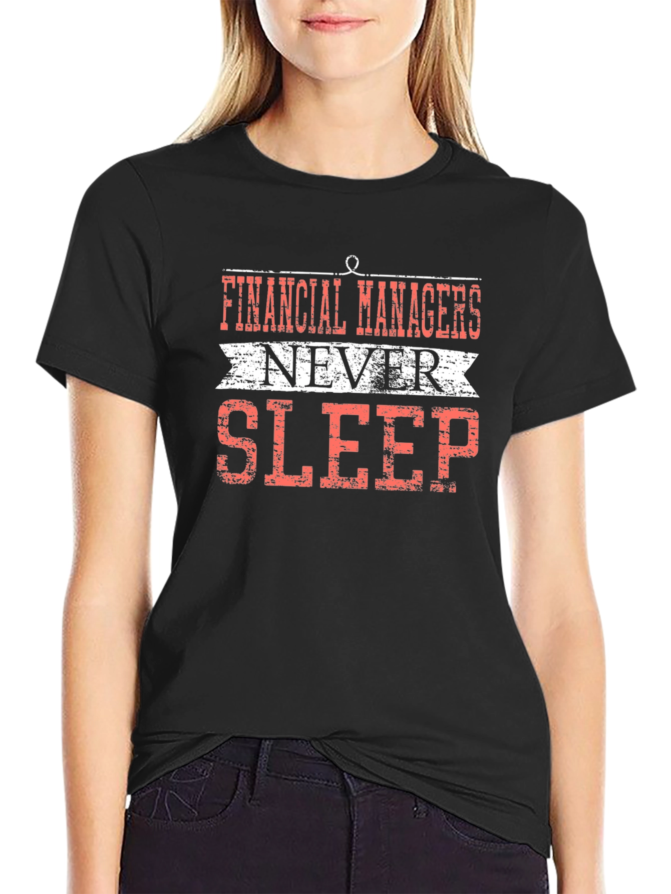Financial Managers Never Sleep T-Shirt - Black