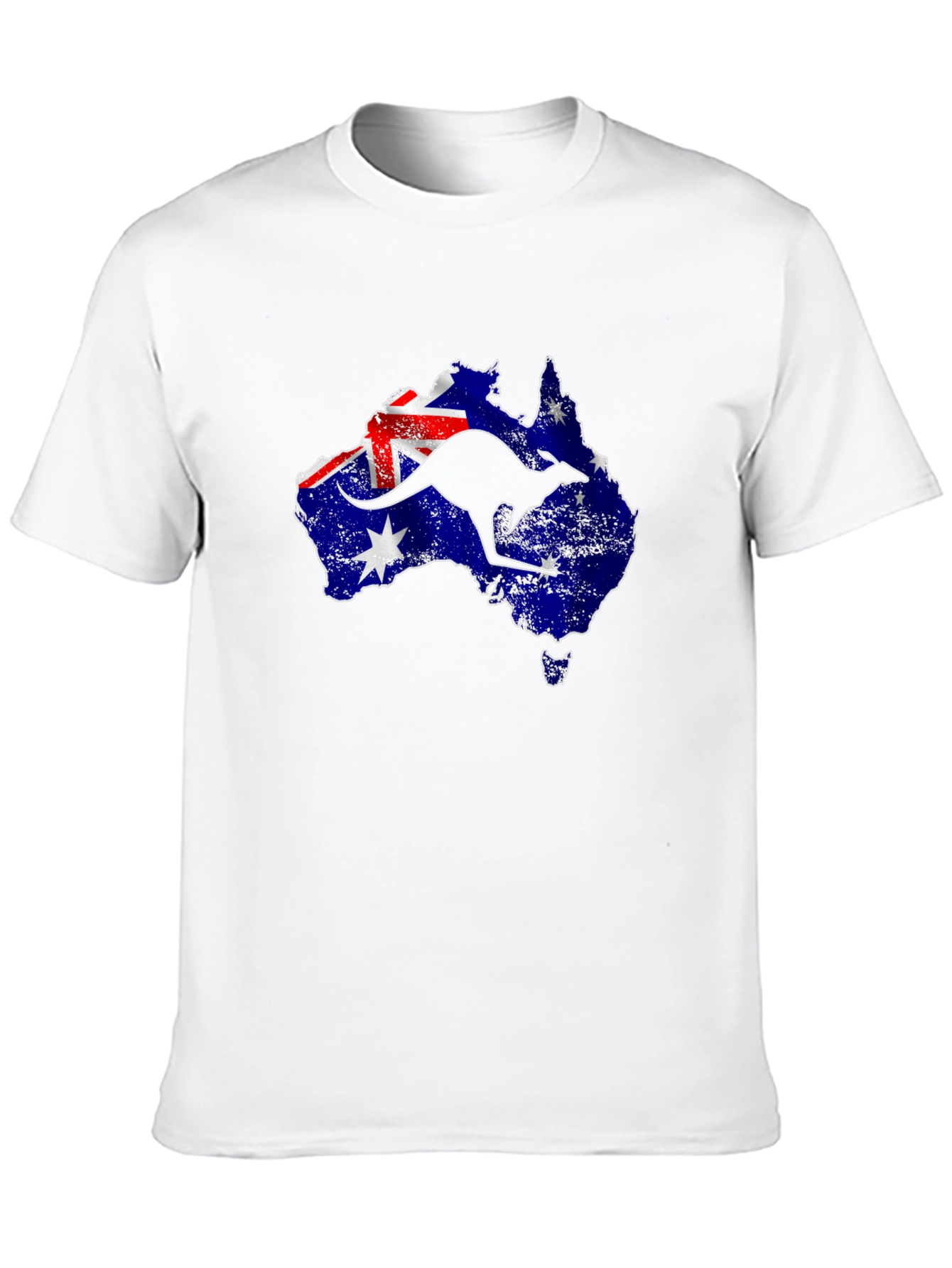 Australia Flag & Kangaroo Black T-Shirt