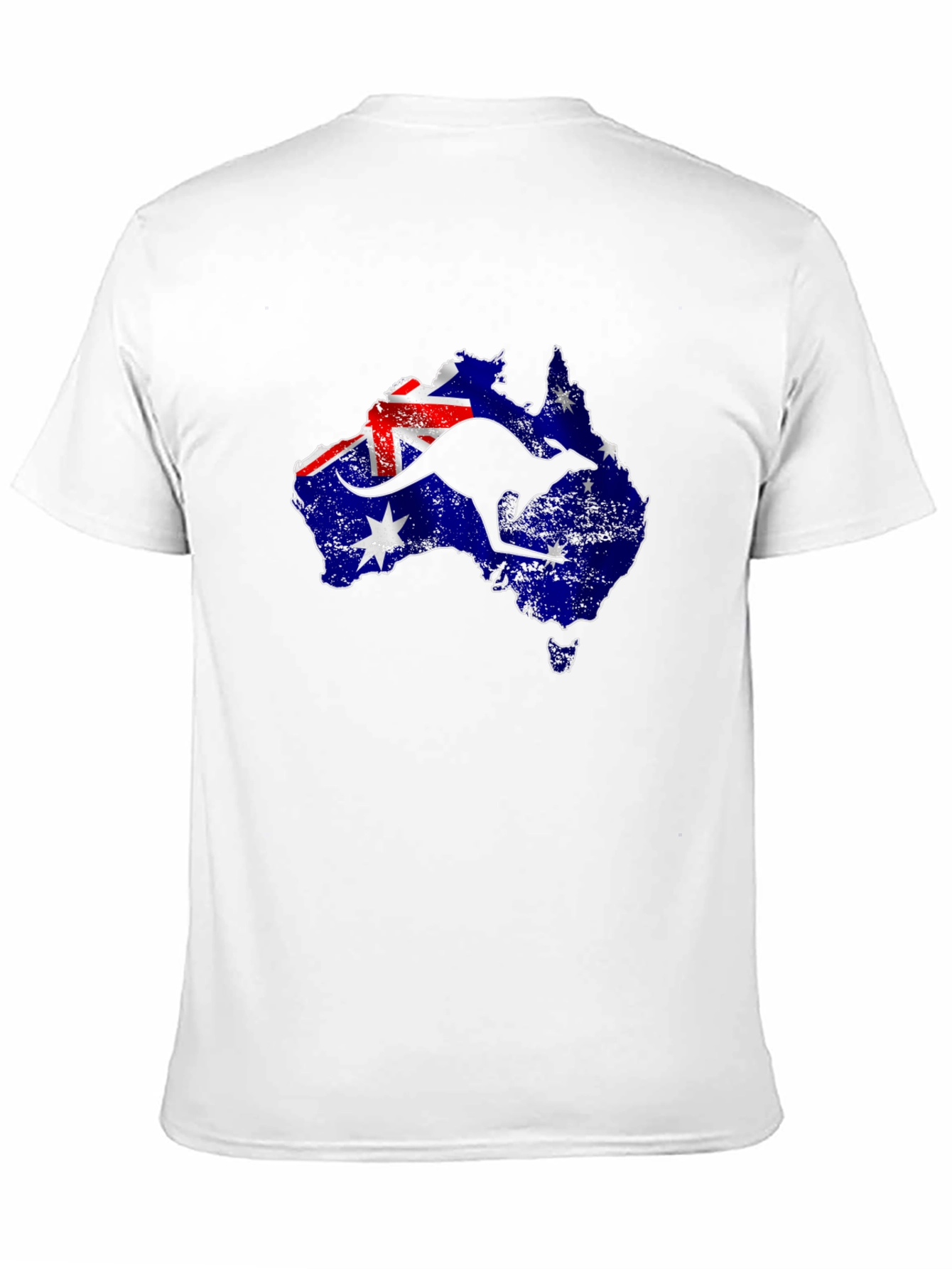 Australia Flag & Kangaroo Black T-Shirt