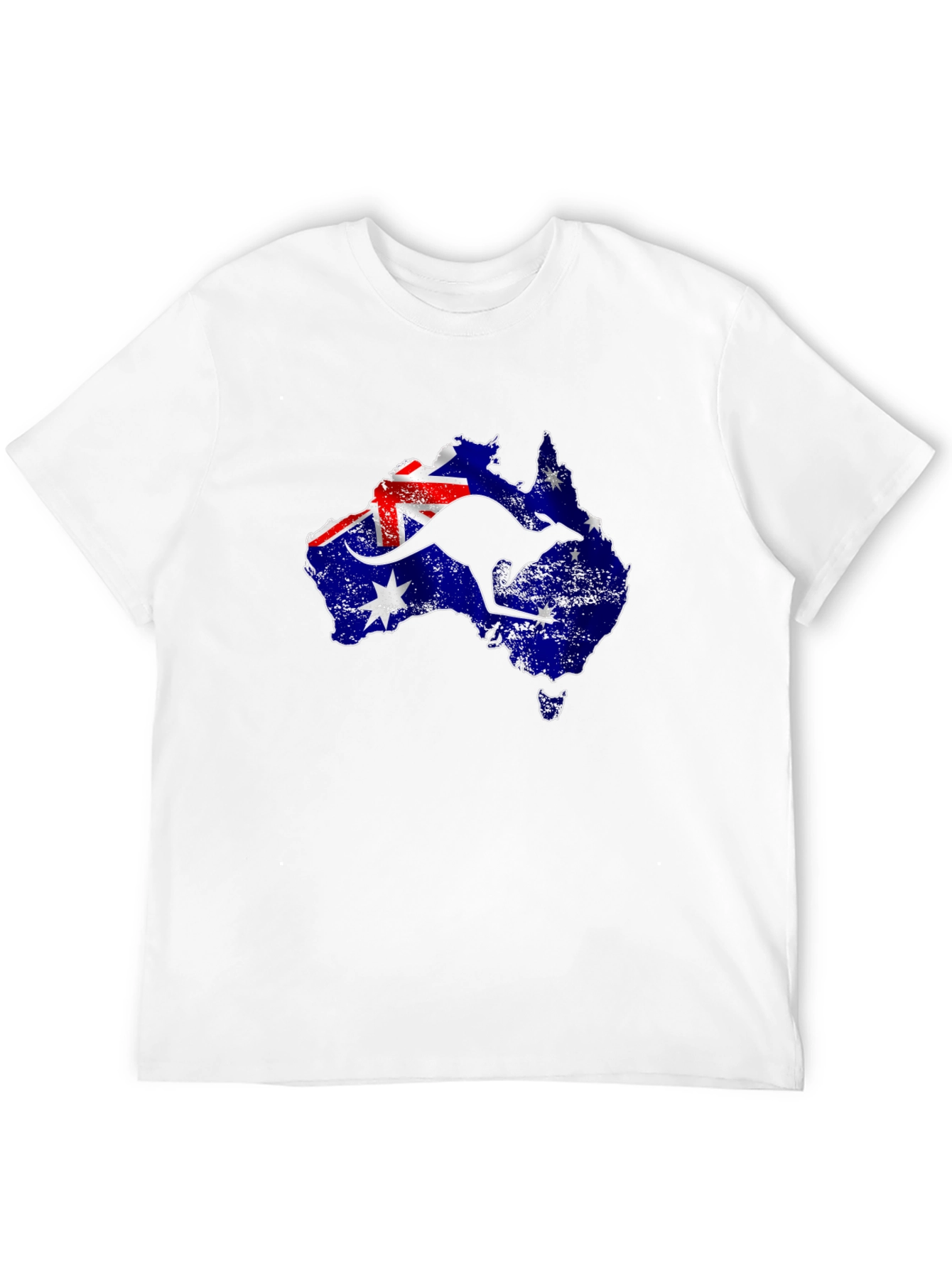 Australia Flag & Kangaroo Black T-Shirt