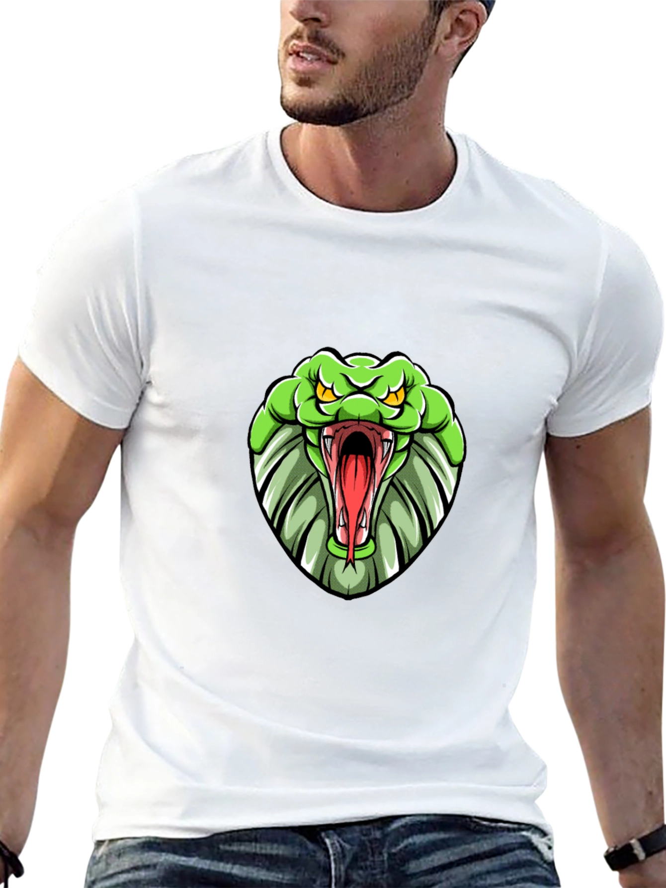 Cobra Graphic Print Tee - Black