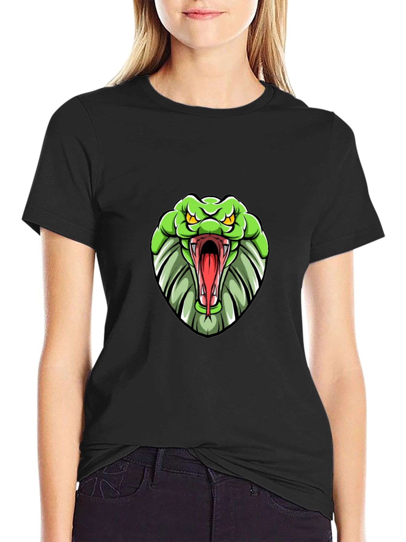 Cobra Graphic Print Tee - Black