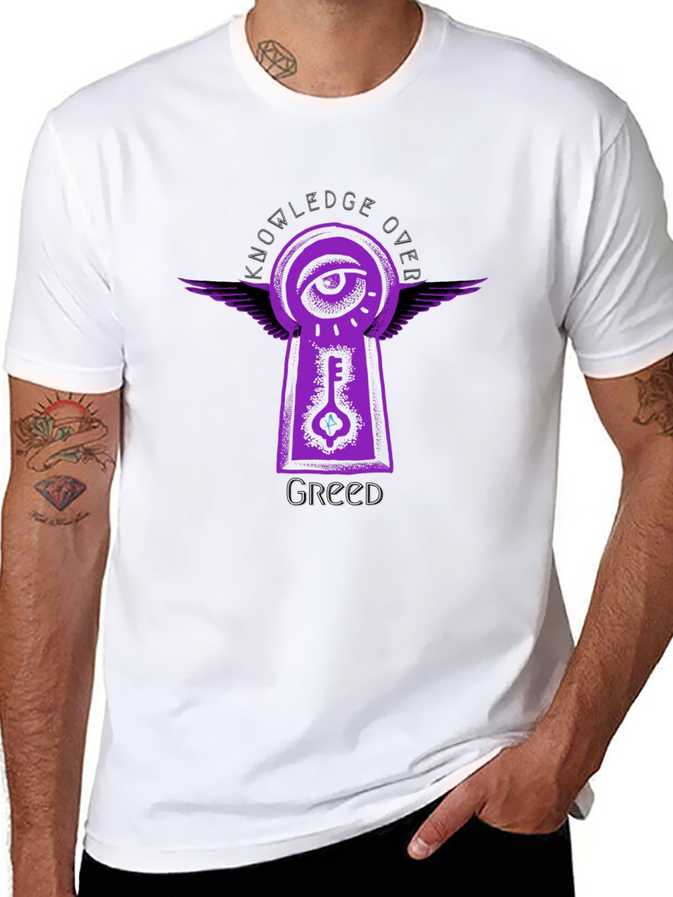 Knowledge Over Greed Graphic Tee - Unisex Black T-Shirt