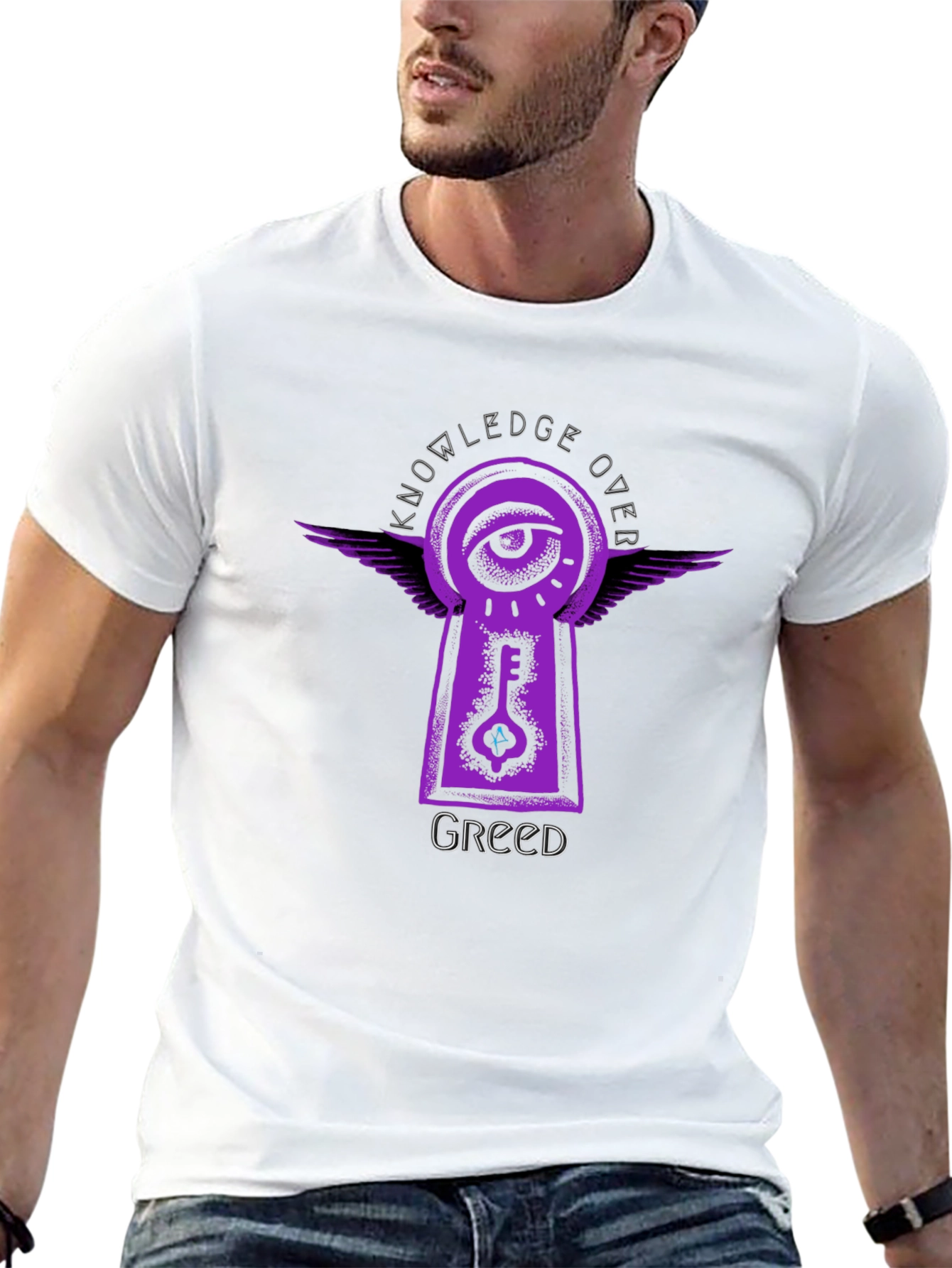 Knowledge Over Greed Graphic Tee - Unisex Black T-Shirt
