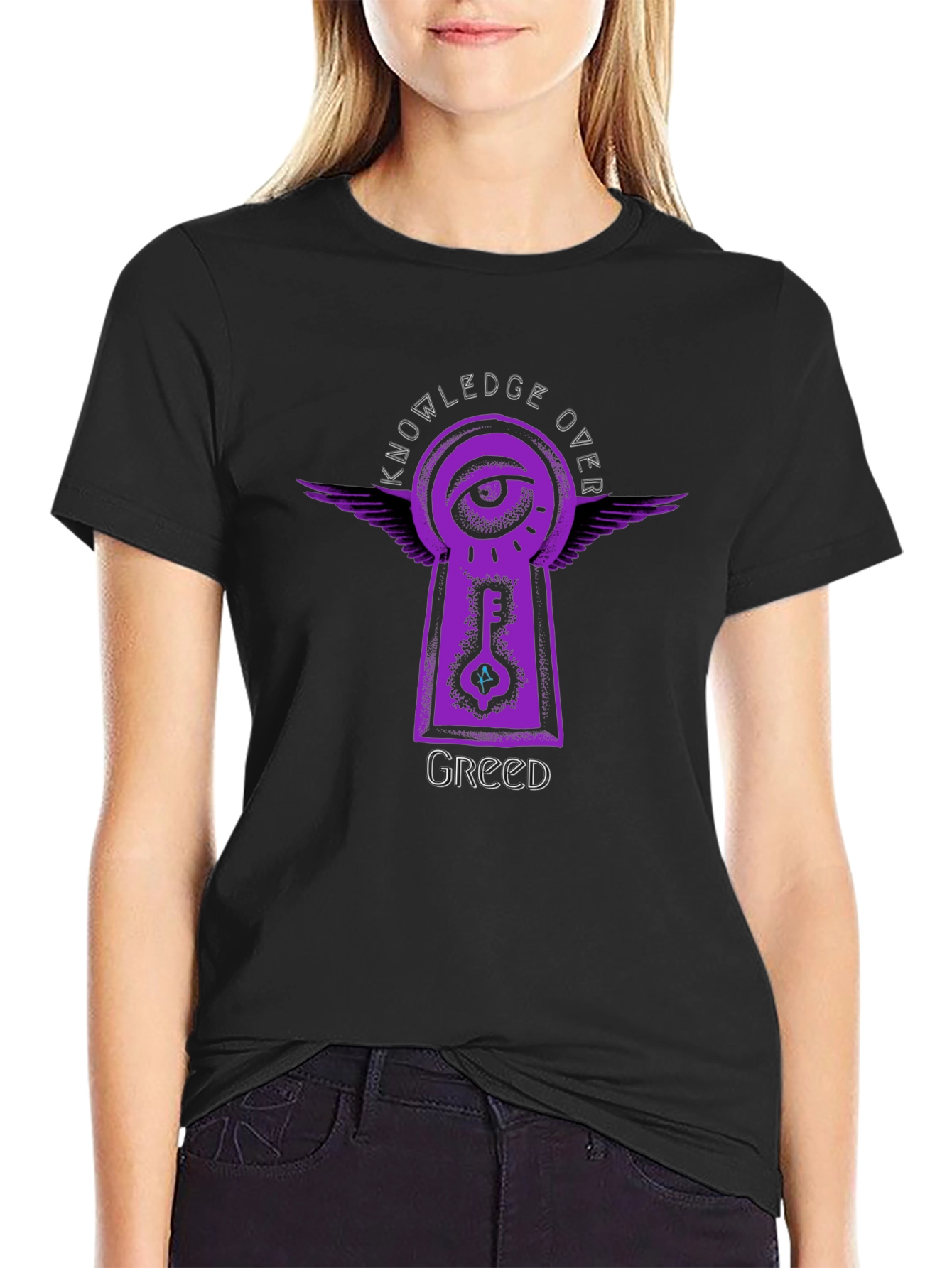 Knowledge Over Greed Graphic Tee - Unisex Black T-Shirt