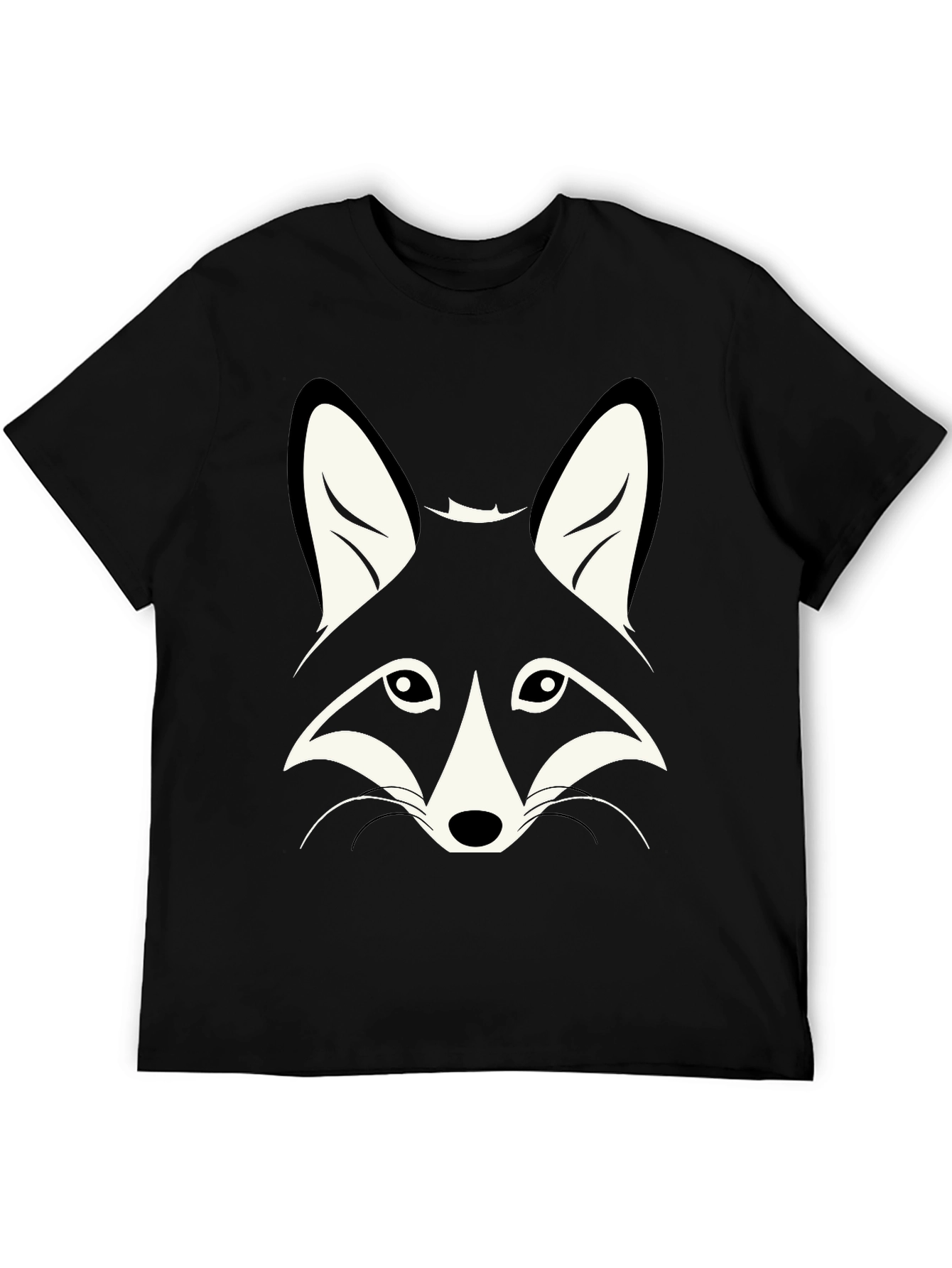 Black T-Shirt with Fox Graphic