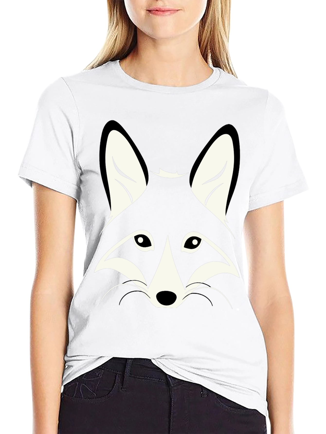 Black T-Shirt with Fox Graphic
