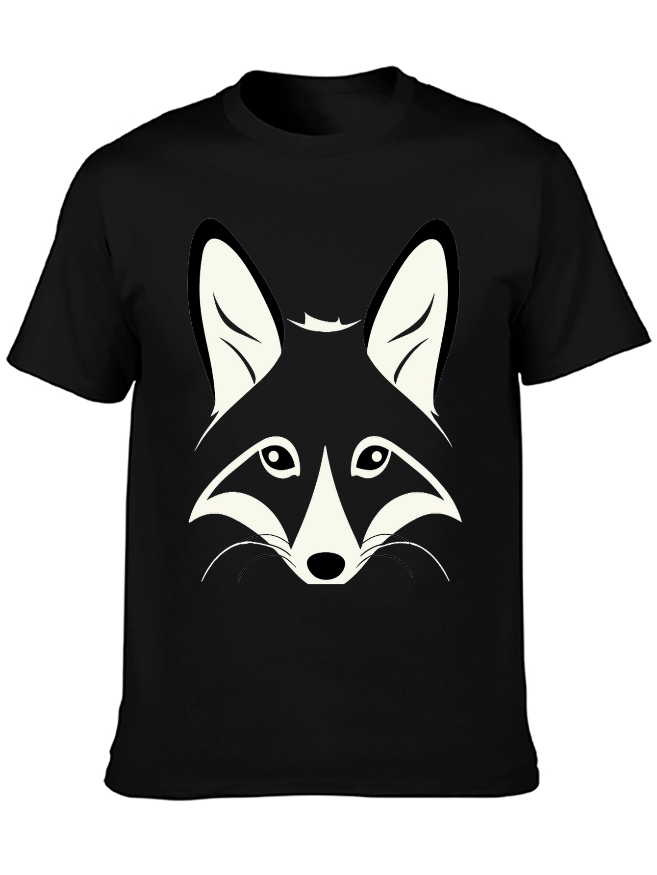 Black T-Shirt with Fox Graphic