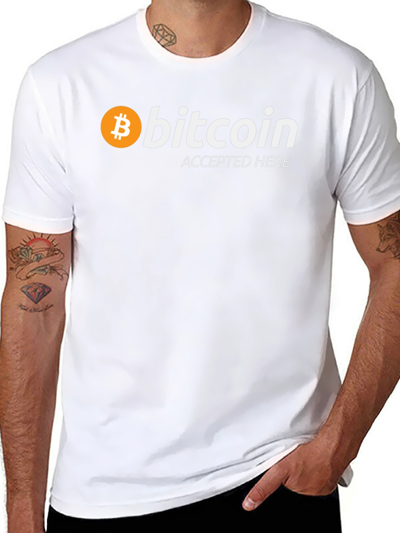 Bitcoin Accepted Here Black T-Shirt - Crypto Tee