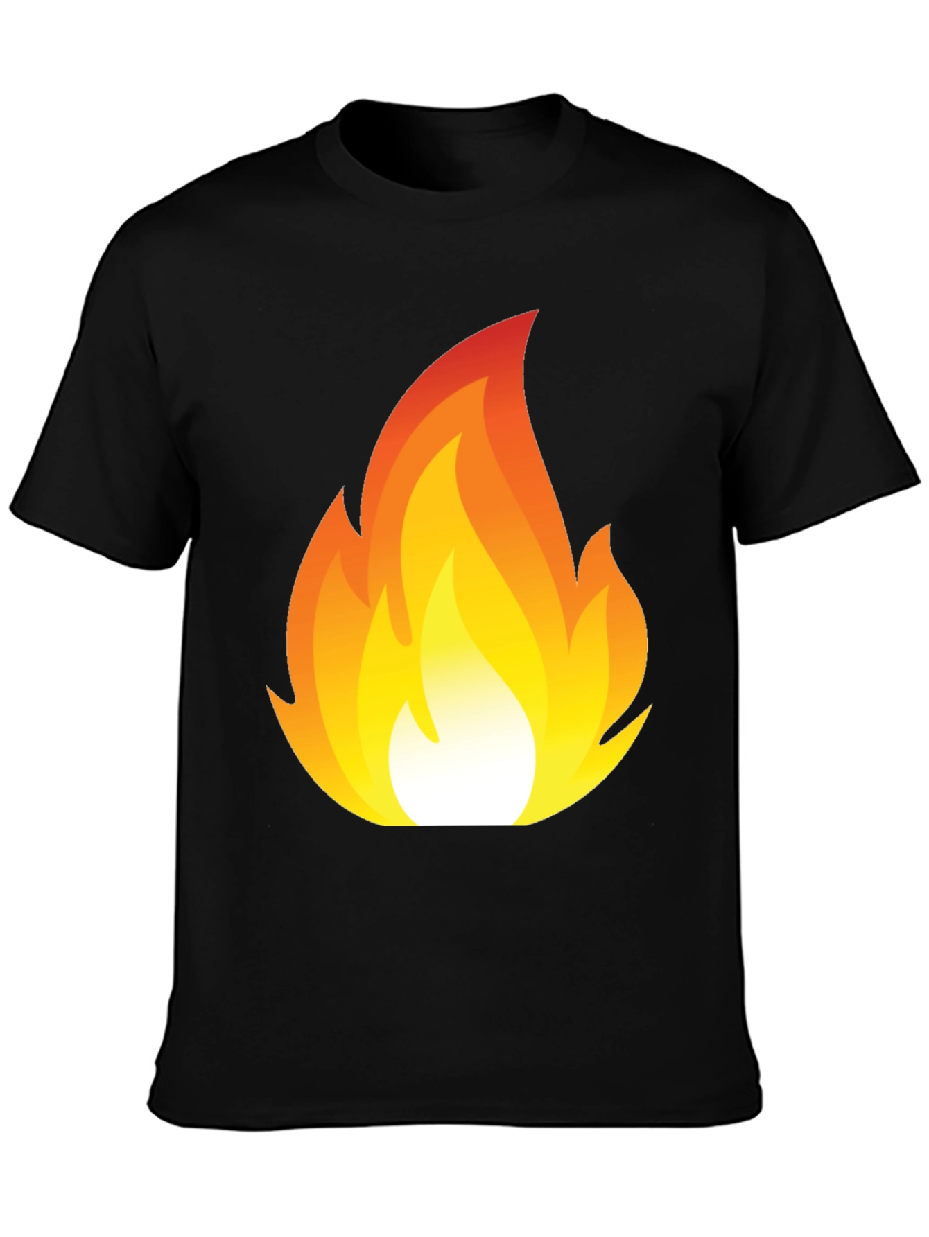 Flaming Hot Graphic Tee - Black Cotton T-Shirt
