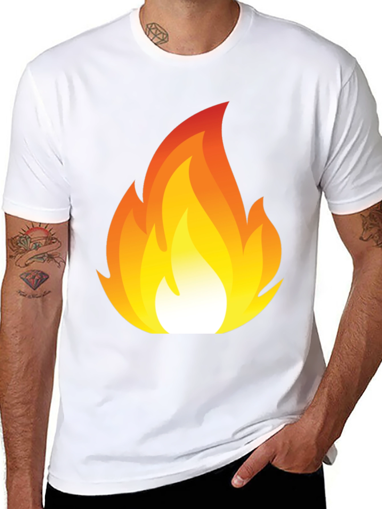Flaming Hot Graphic Tee - Black Cotton T-Shirt
