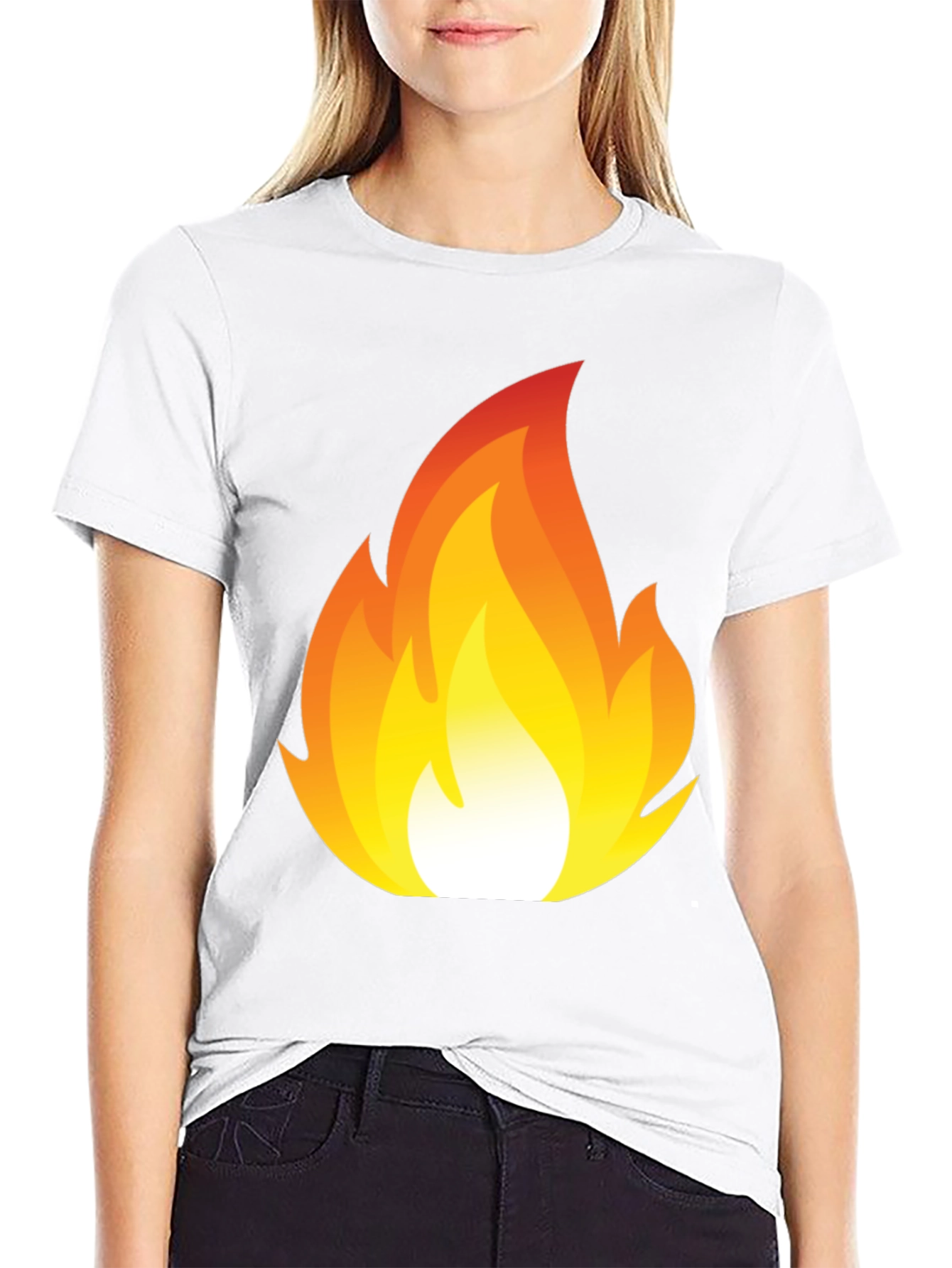 Flaming Hot Graphic Tee - Black Cotton T-Shirt