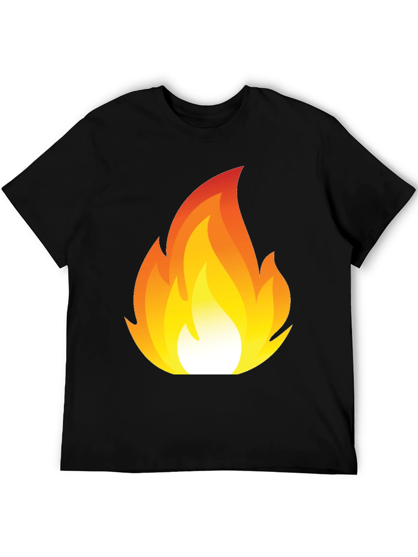 Flaming Hot Graphic Tee - Black Cotton T-Shirt