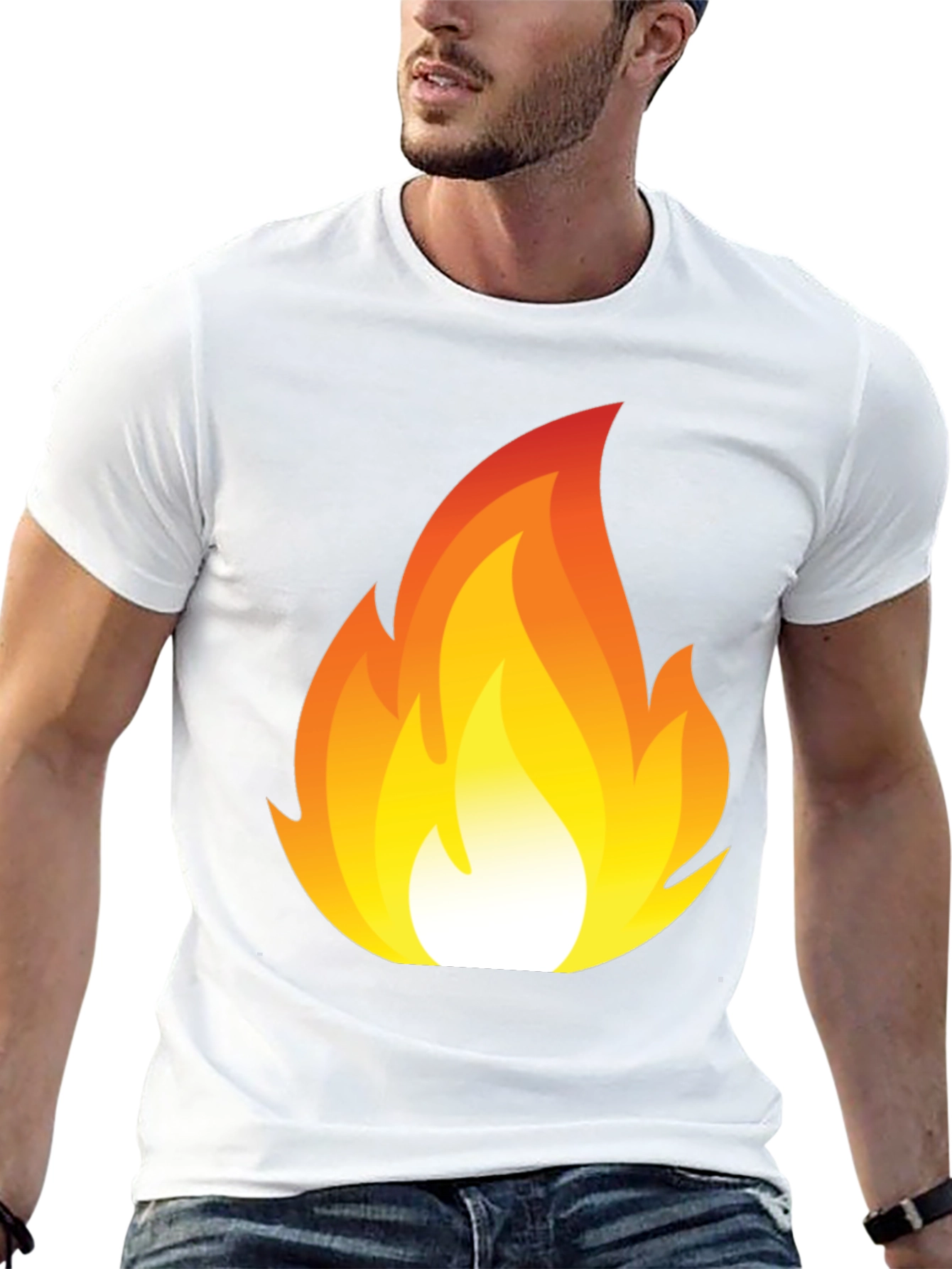 Flaming Hot Graphic Tee - Black Cotton T-Shirt
