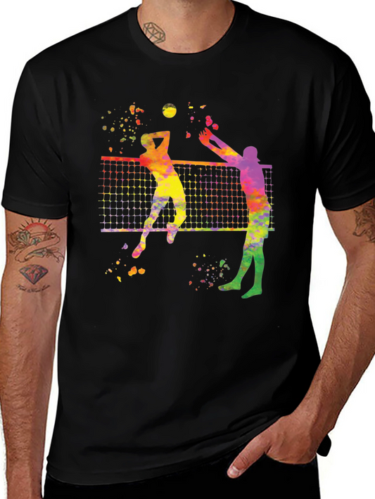 Watercolor Volleyball Graphic Tee - Unique Design