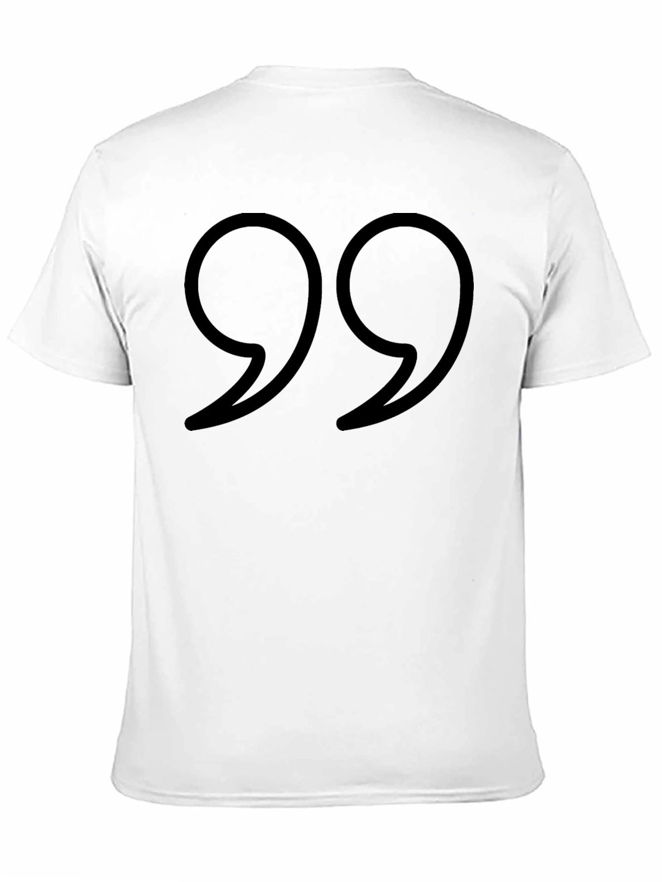Quotation Mark Graphic Tee - Black Cotton Casual Shirt