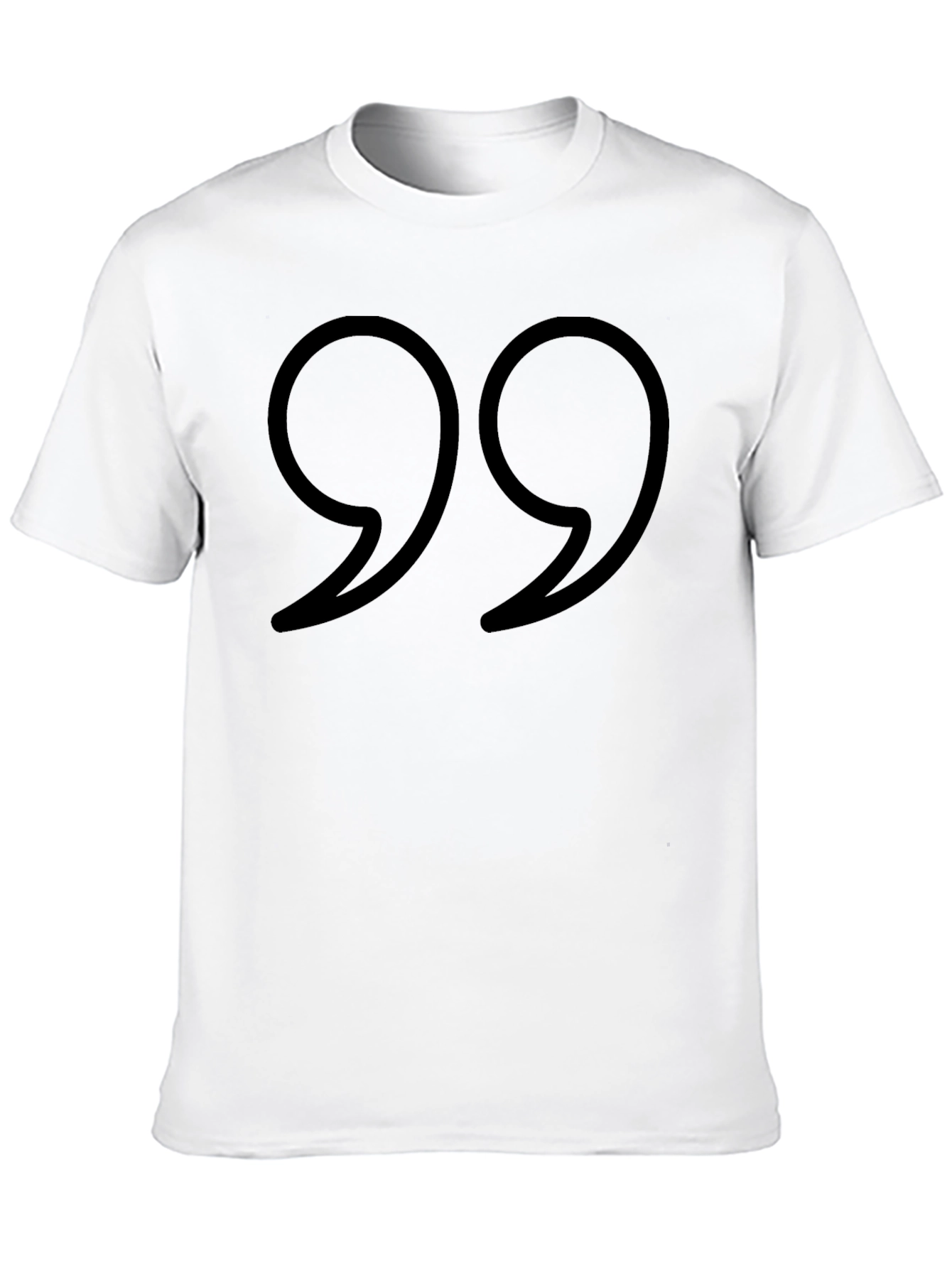 Quotation Mark Graphic Tee - Black Cotton Casual Shirt