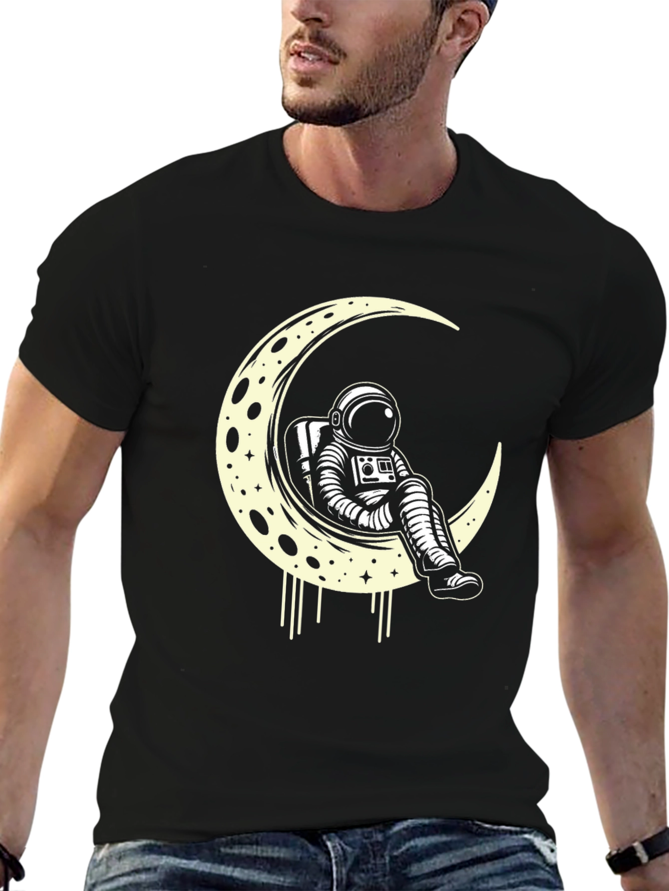 Astronaut Moon Graphic Tee - Cosmic Style