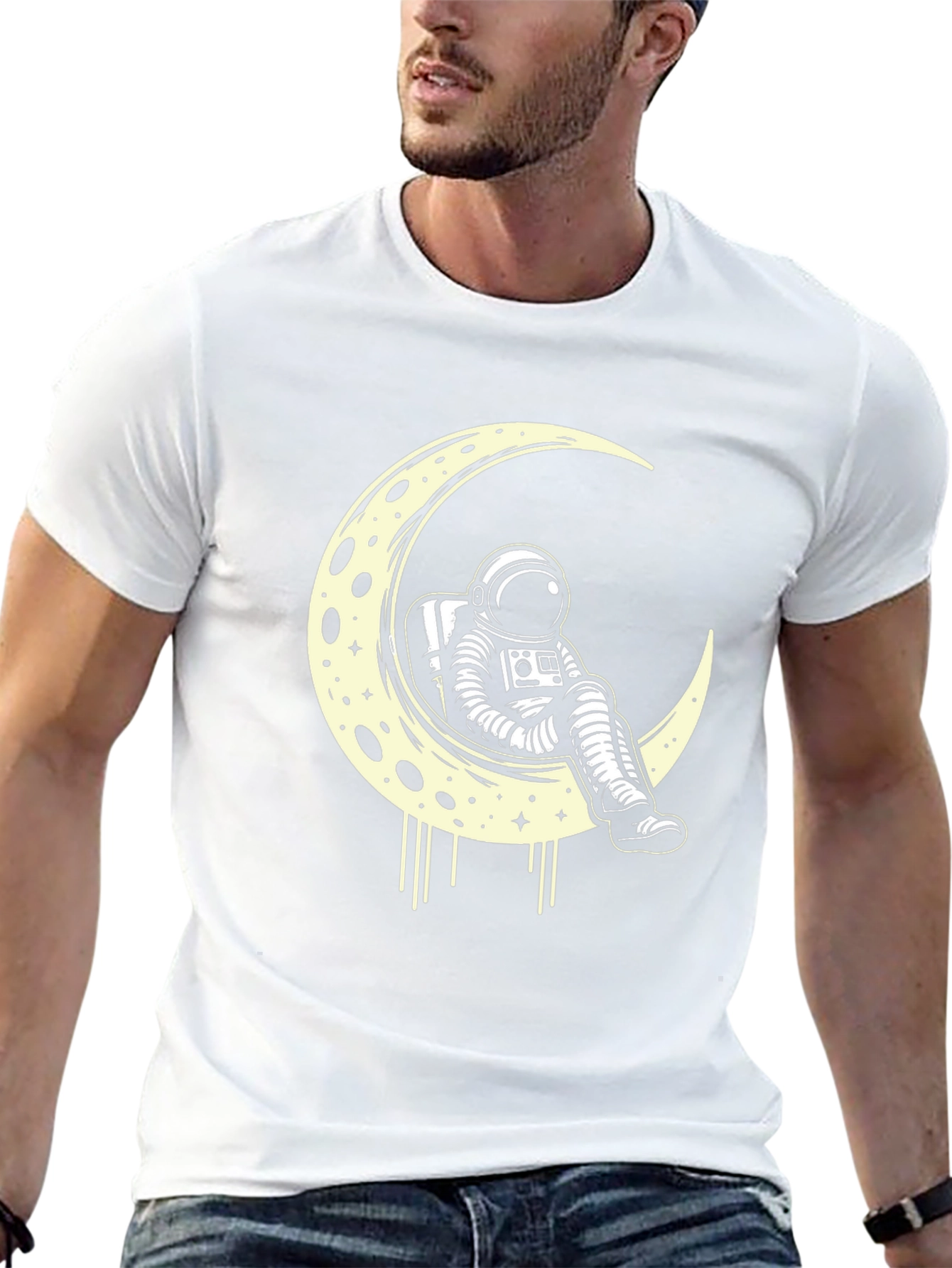 Astronaut Moon Graphic Tee - Cosmic Style