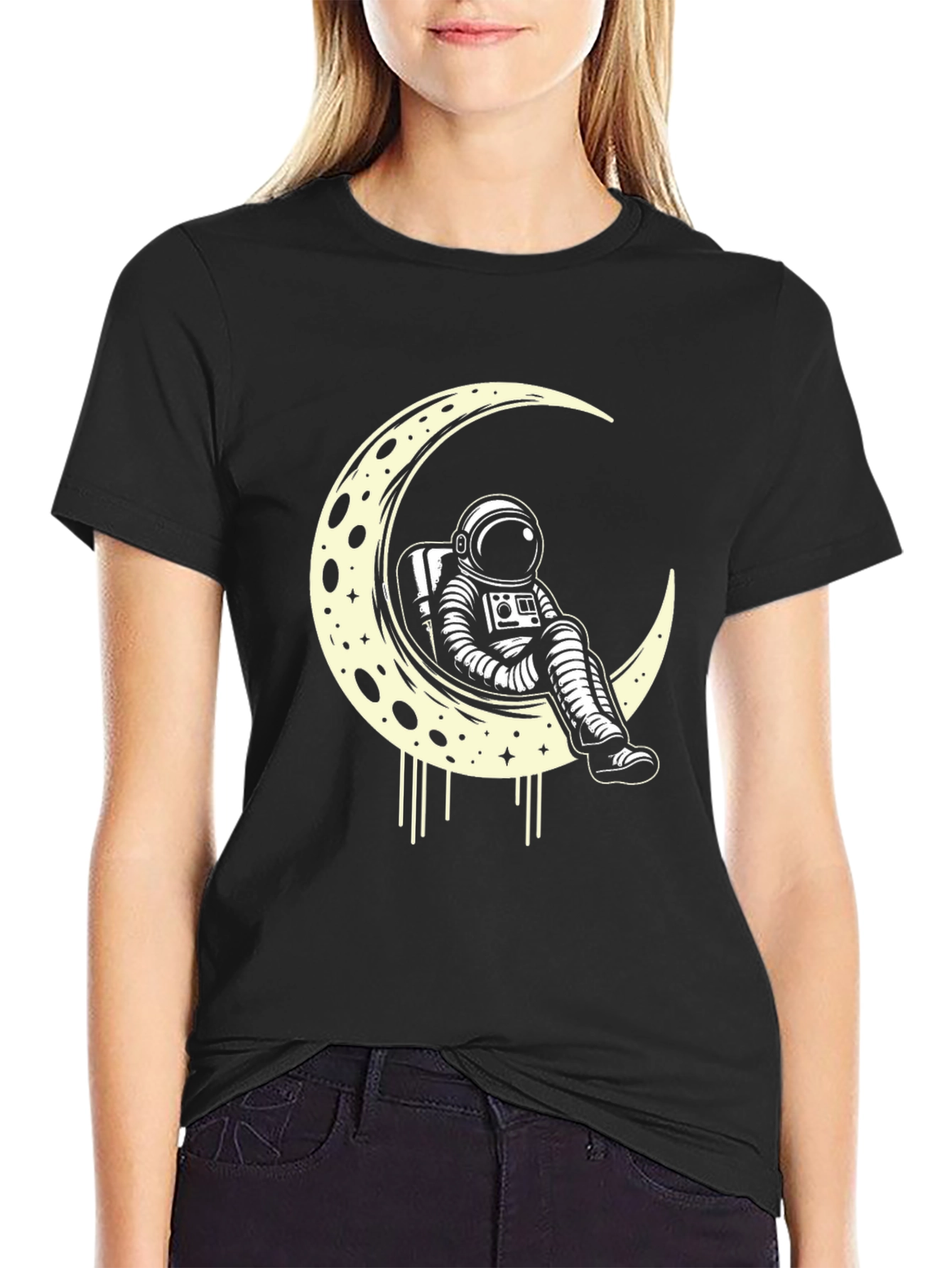 Astronaut Moon Graphic Tee - Cosmic Style