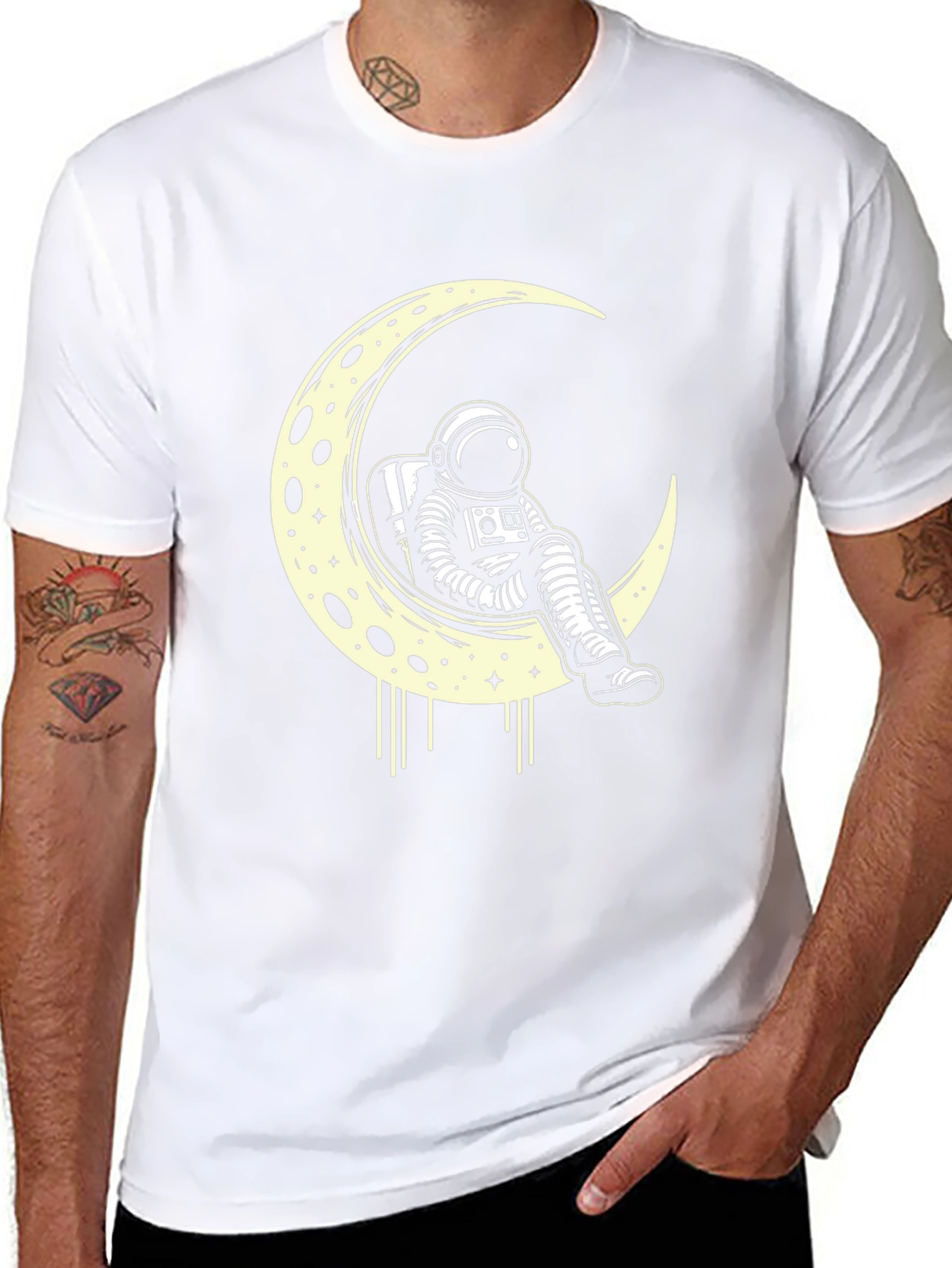 Astronaut Moon Graphic Tee - Cosmic Style