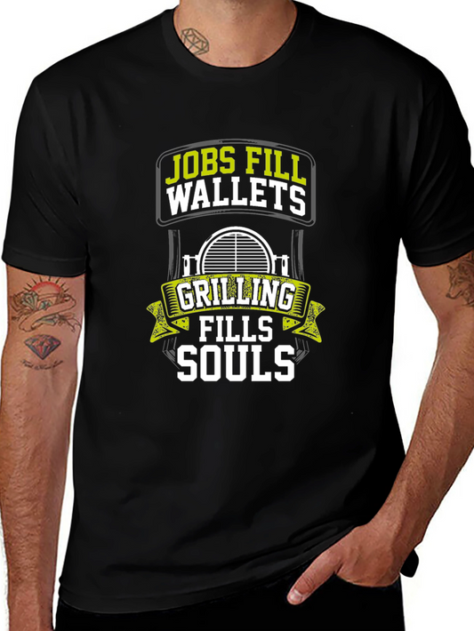 Grilling Fills Souls Black T-Shirt
