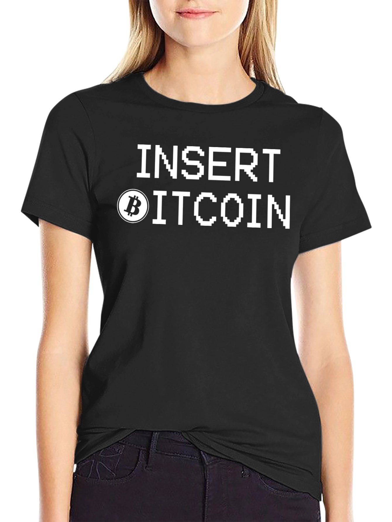 Insert Bitcoin Mens Black T-Shirt