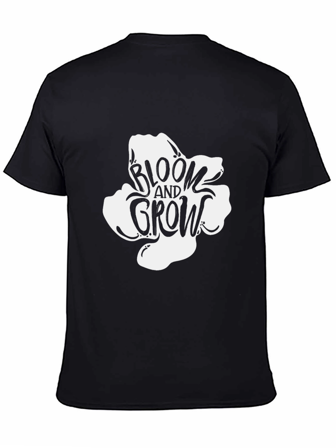 Bloom and Grow Graphic Tee - Black Cotton T-Shirt