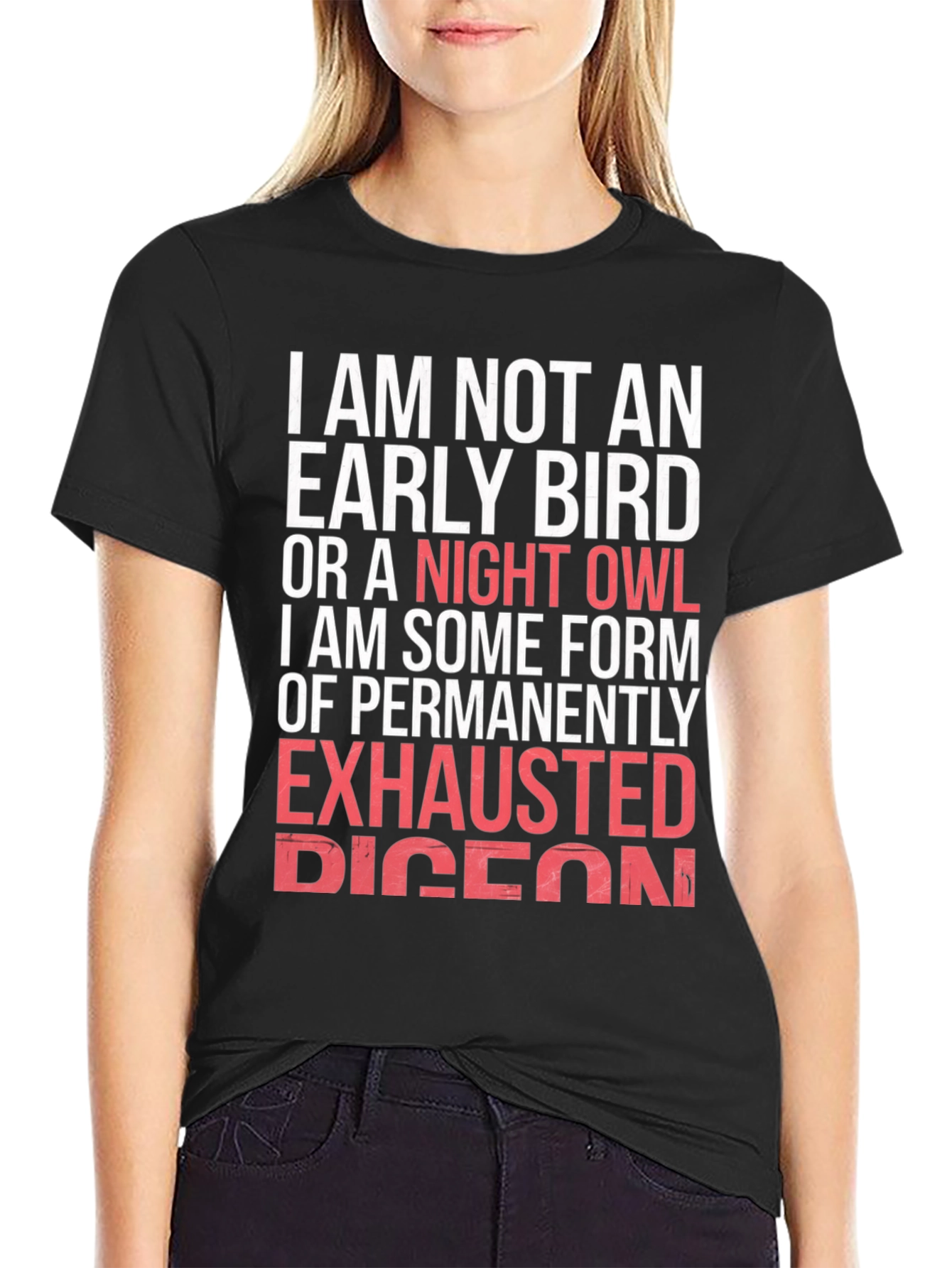 Funny Exhausted Pigeon Graphic T-Shirt